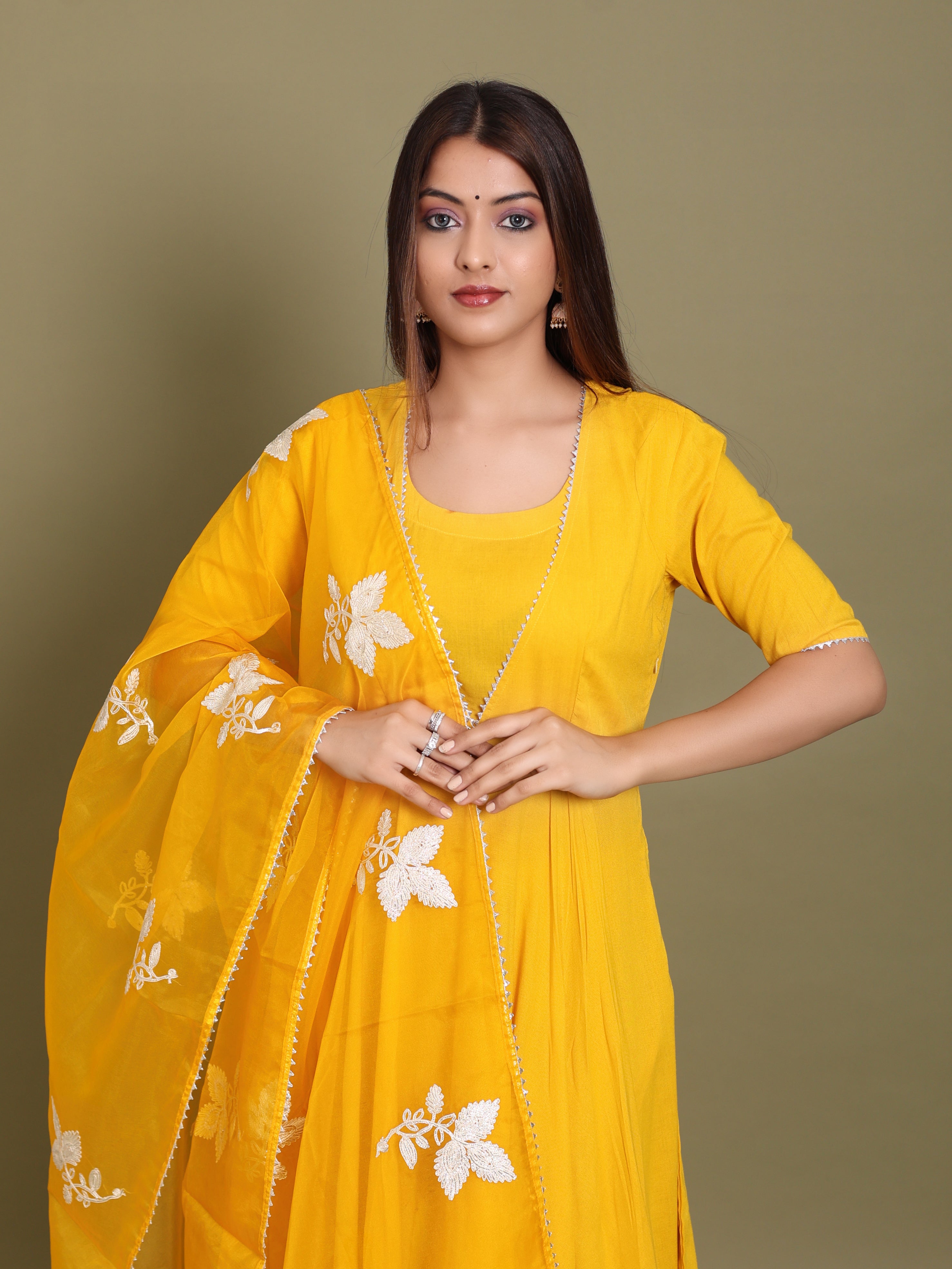 True Yellow Anarkali Suit Set