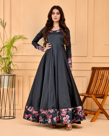 Smokey Black Flared Dress