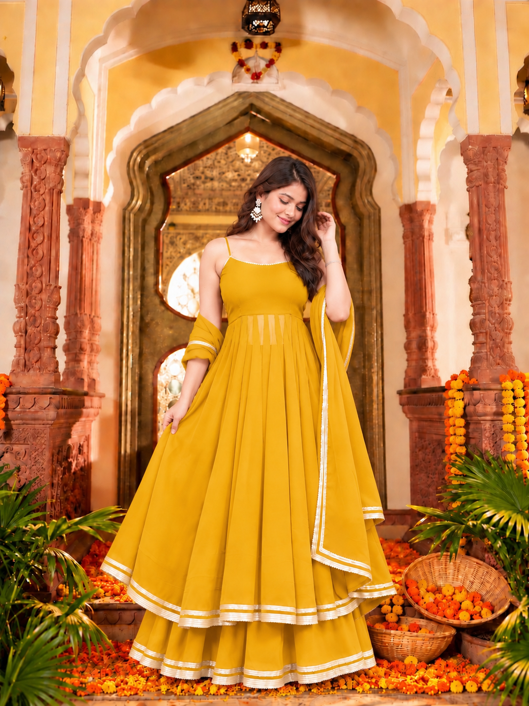 Sunehri Noor Anarkali Set