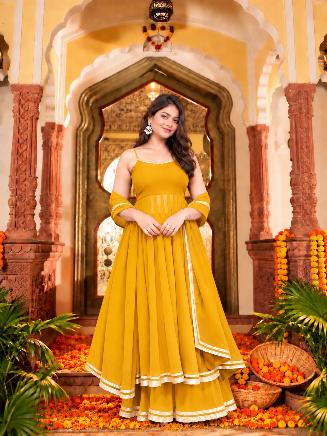 Sunehri Noor Anarkali Set