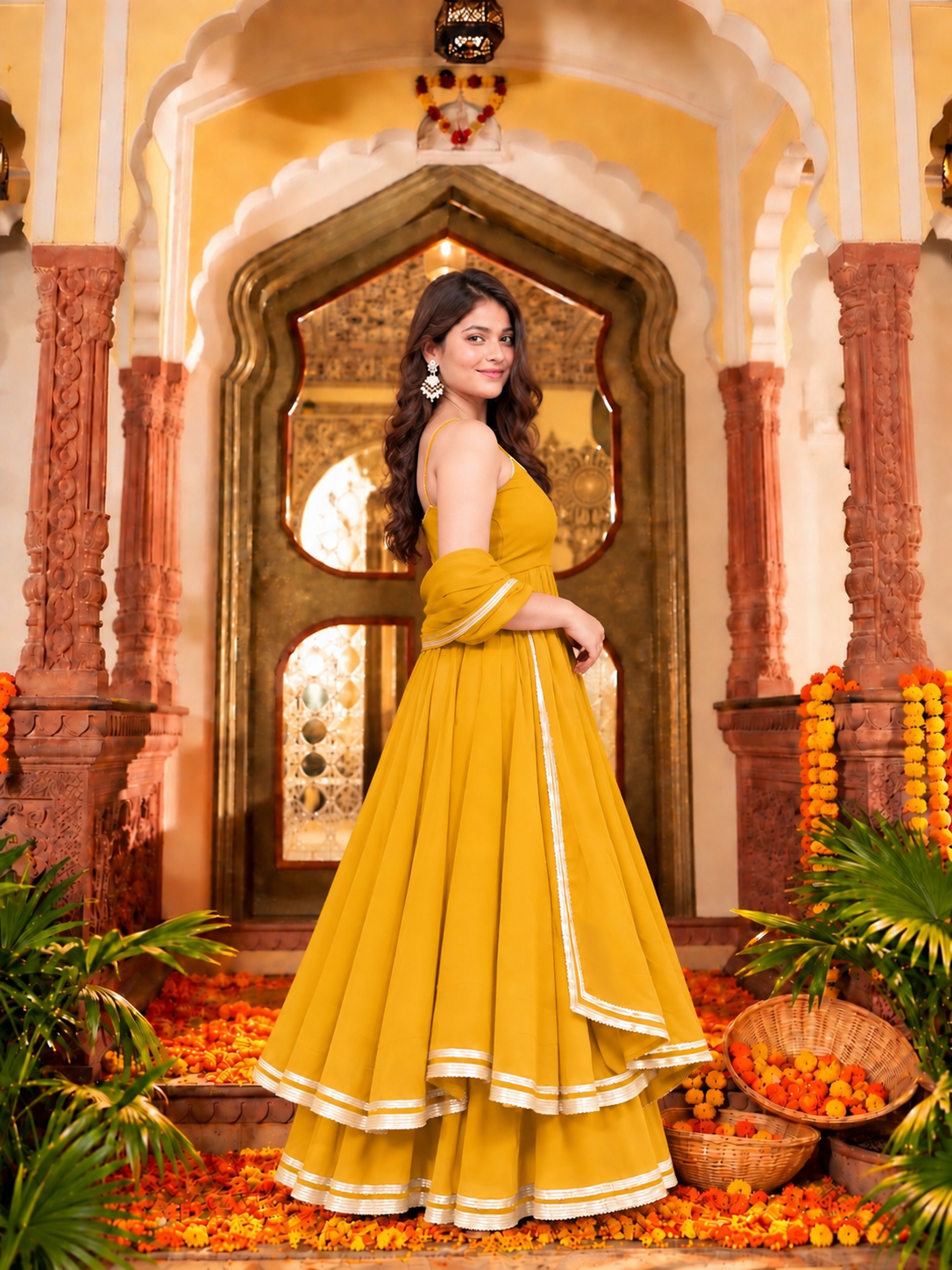 Sunehri Noor Anarkali Set