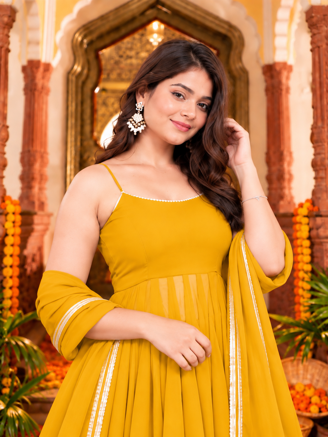 Sunehri Noor Anarkali Set