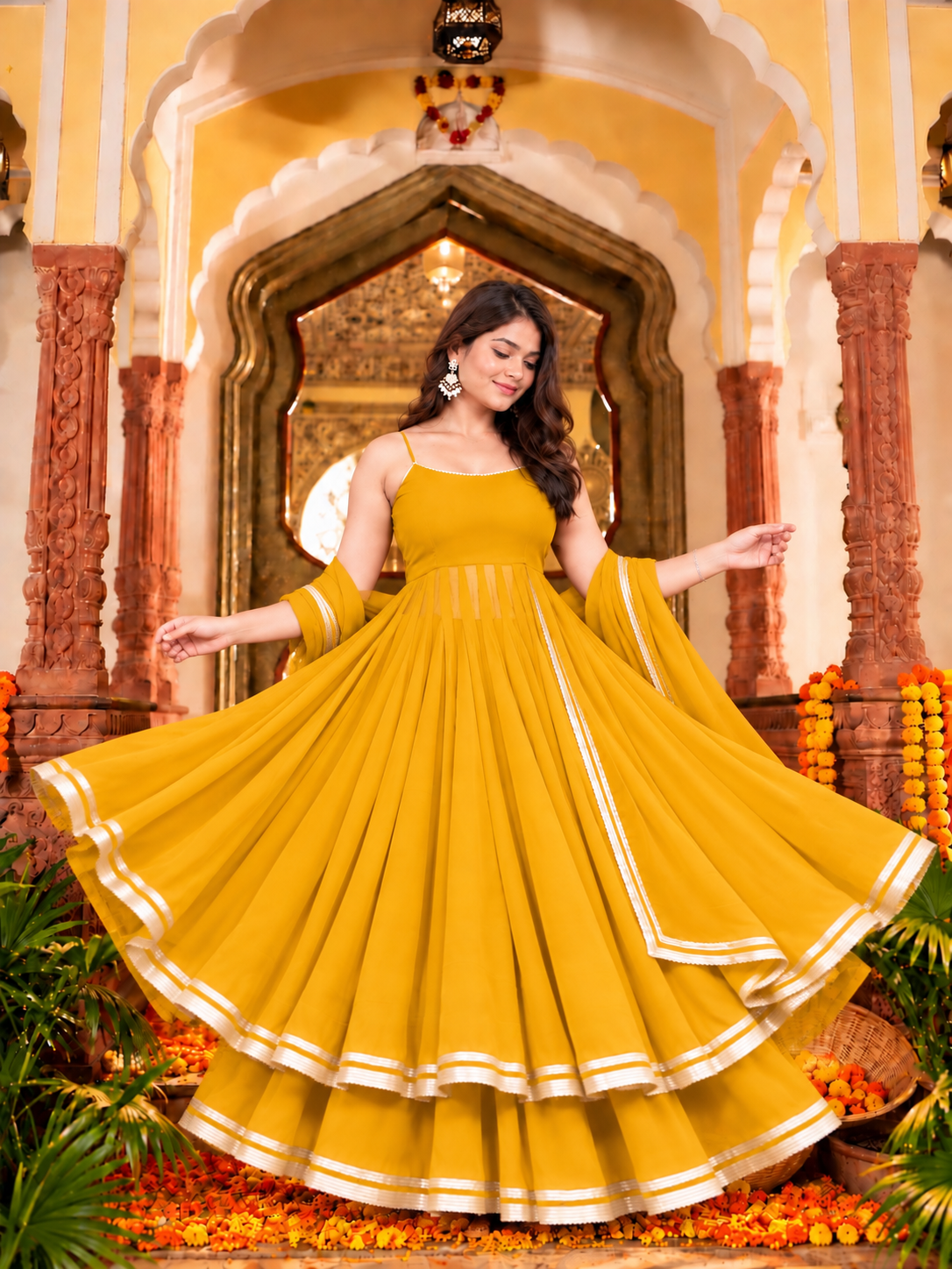 Sunehri Noor Anarkali Set