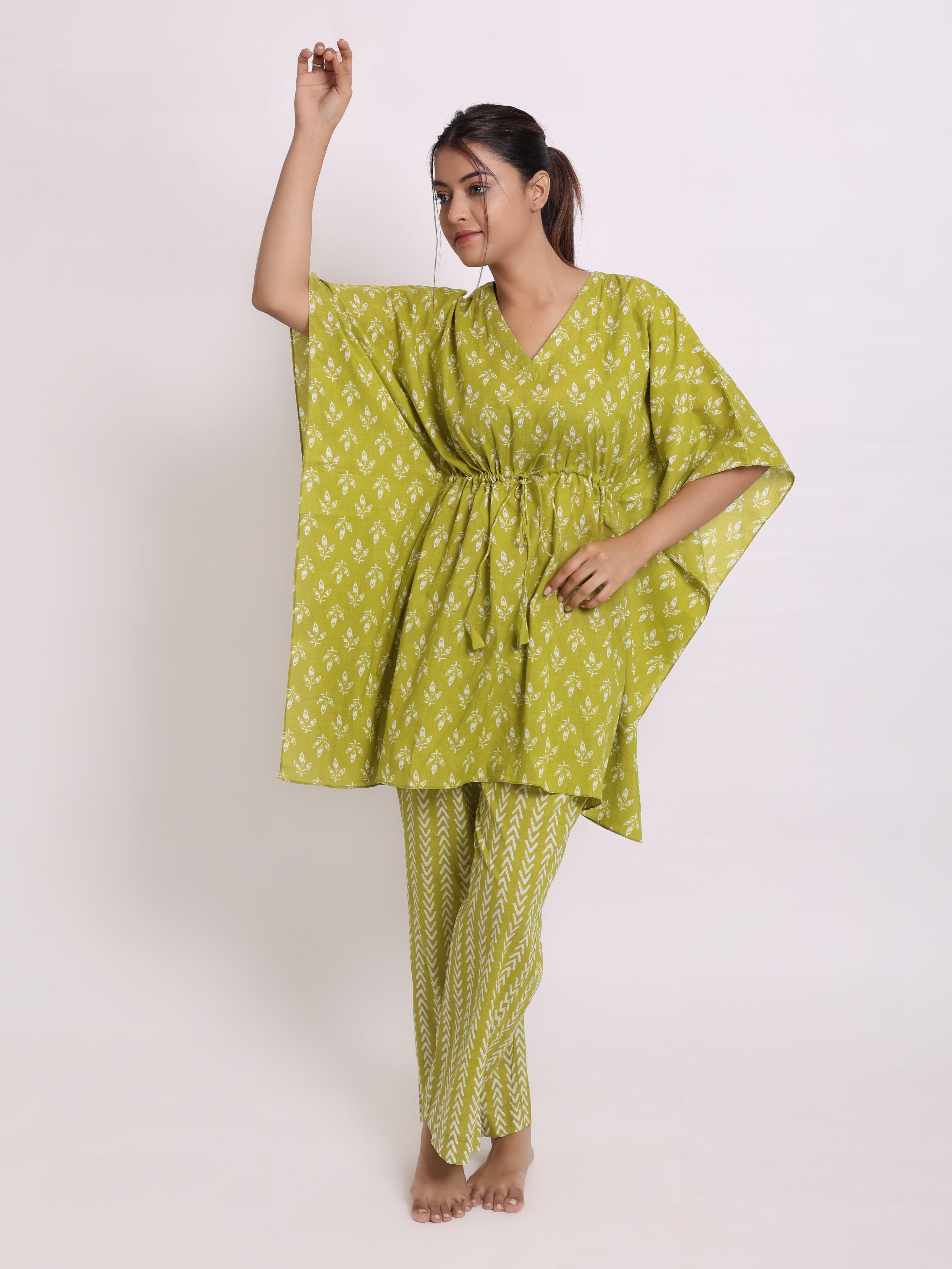 Moss Green Kaftan Set