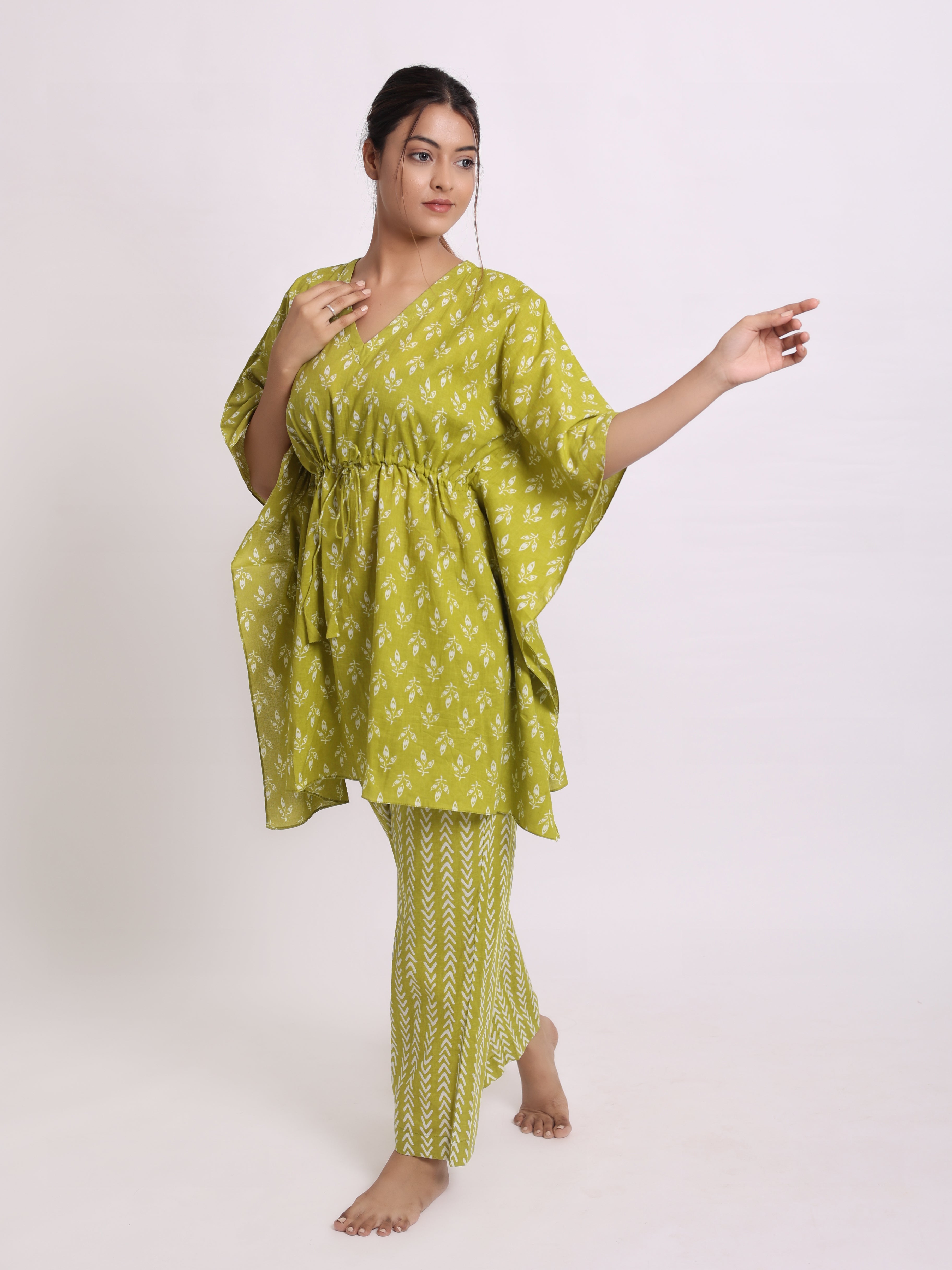 Moss Green Kaftan Set