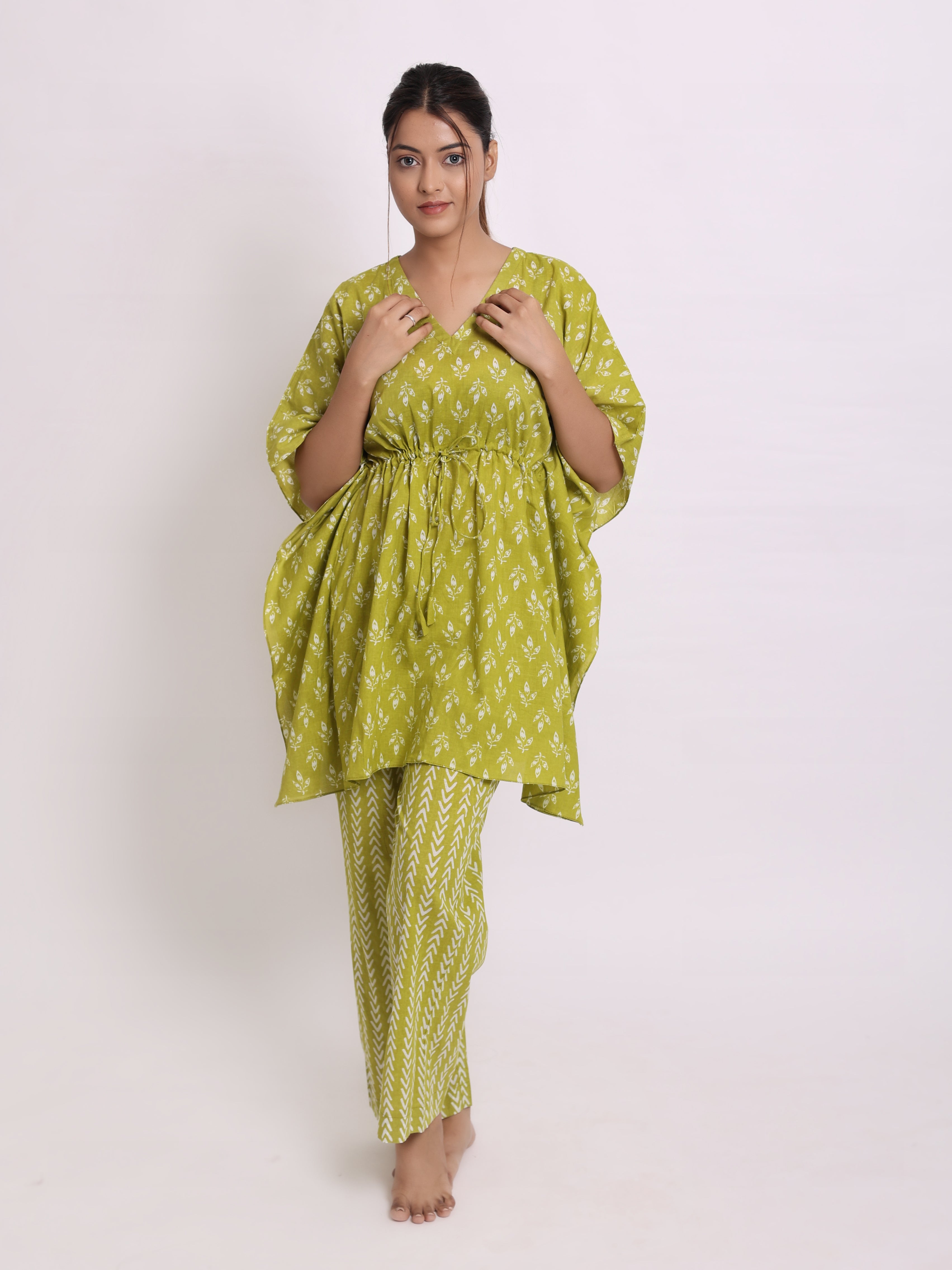 Moss Green Kaftan Set