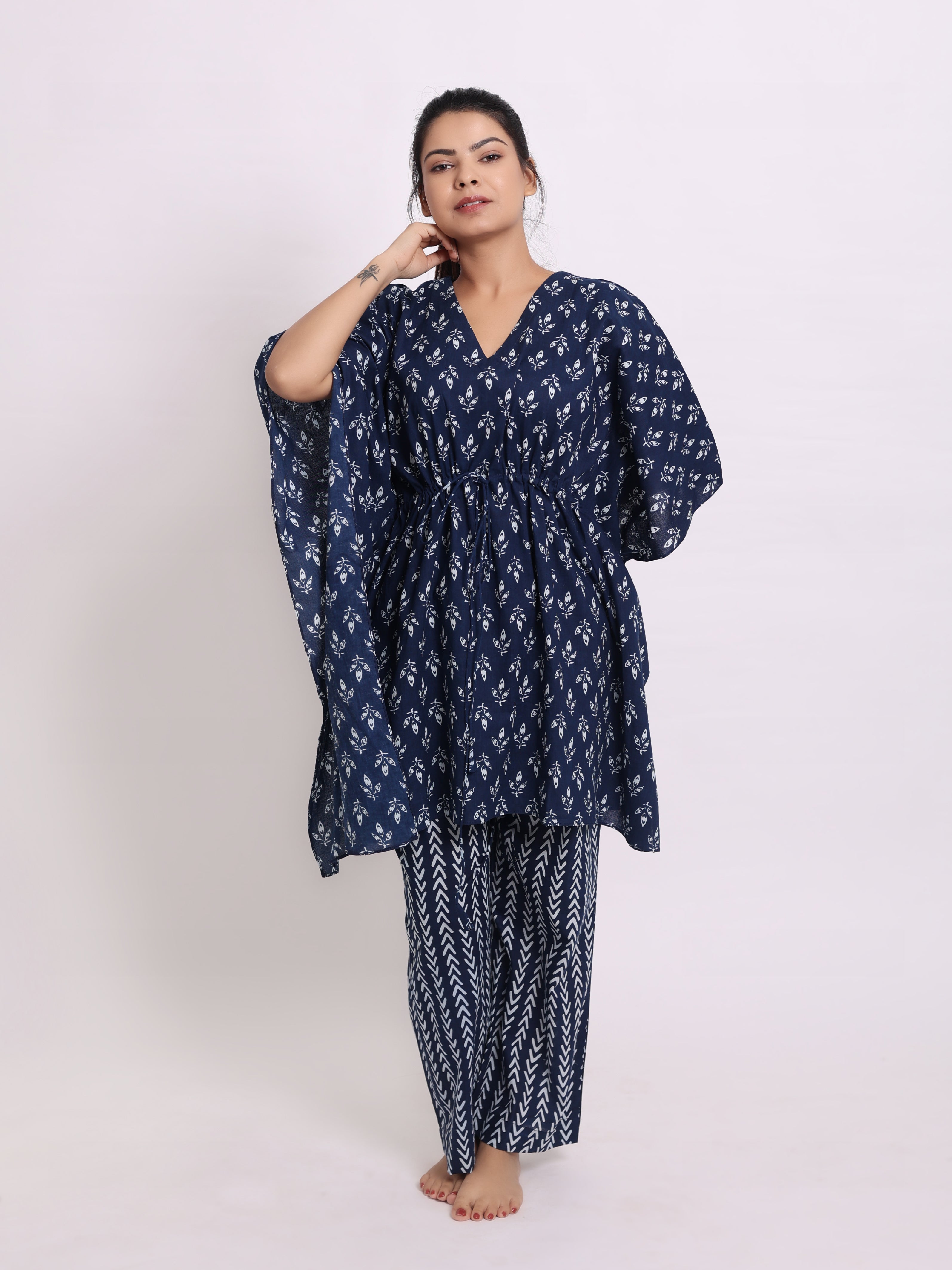 French Navy Kaftan Set