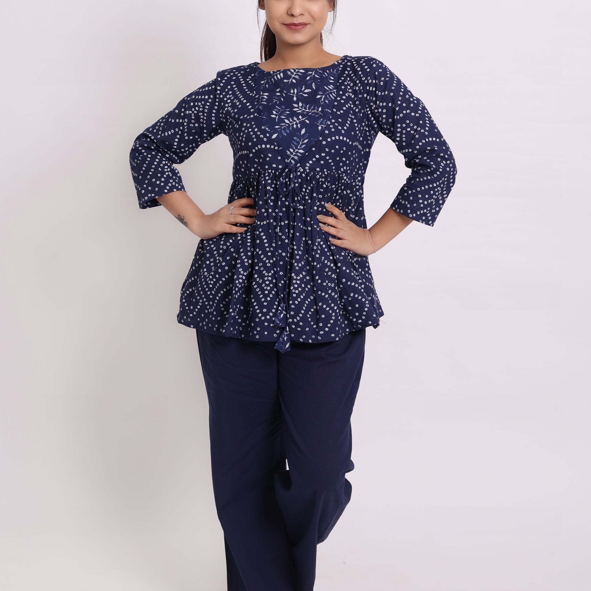 Royal Blue Bandhej Comfort Set