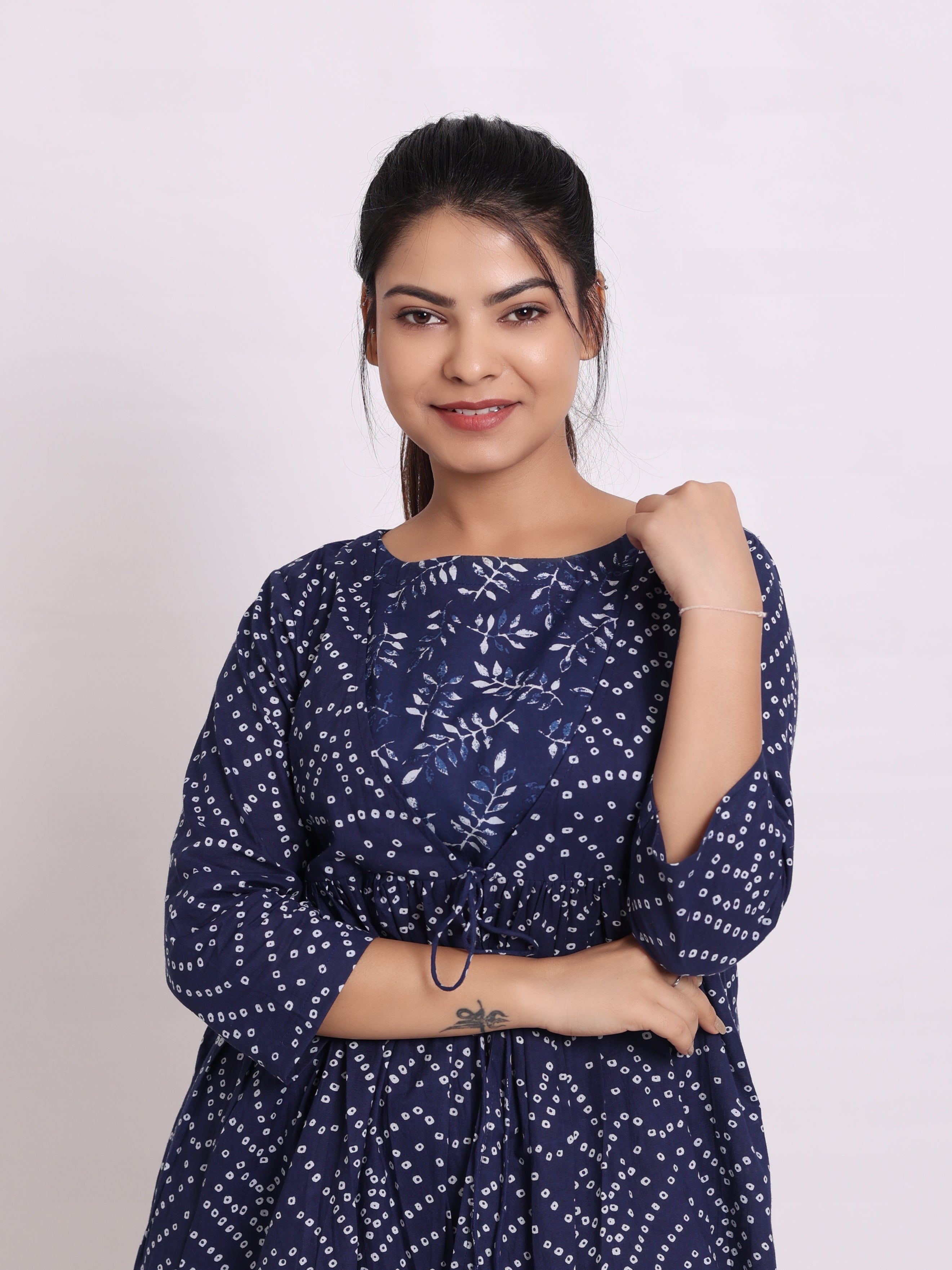 Royal Blue Bandhej Comfort Set