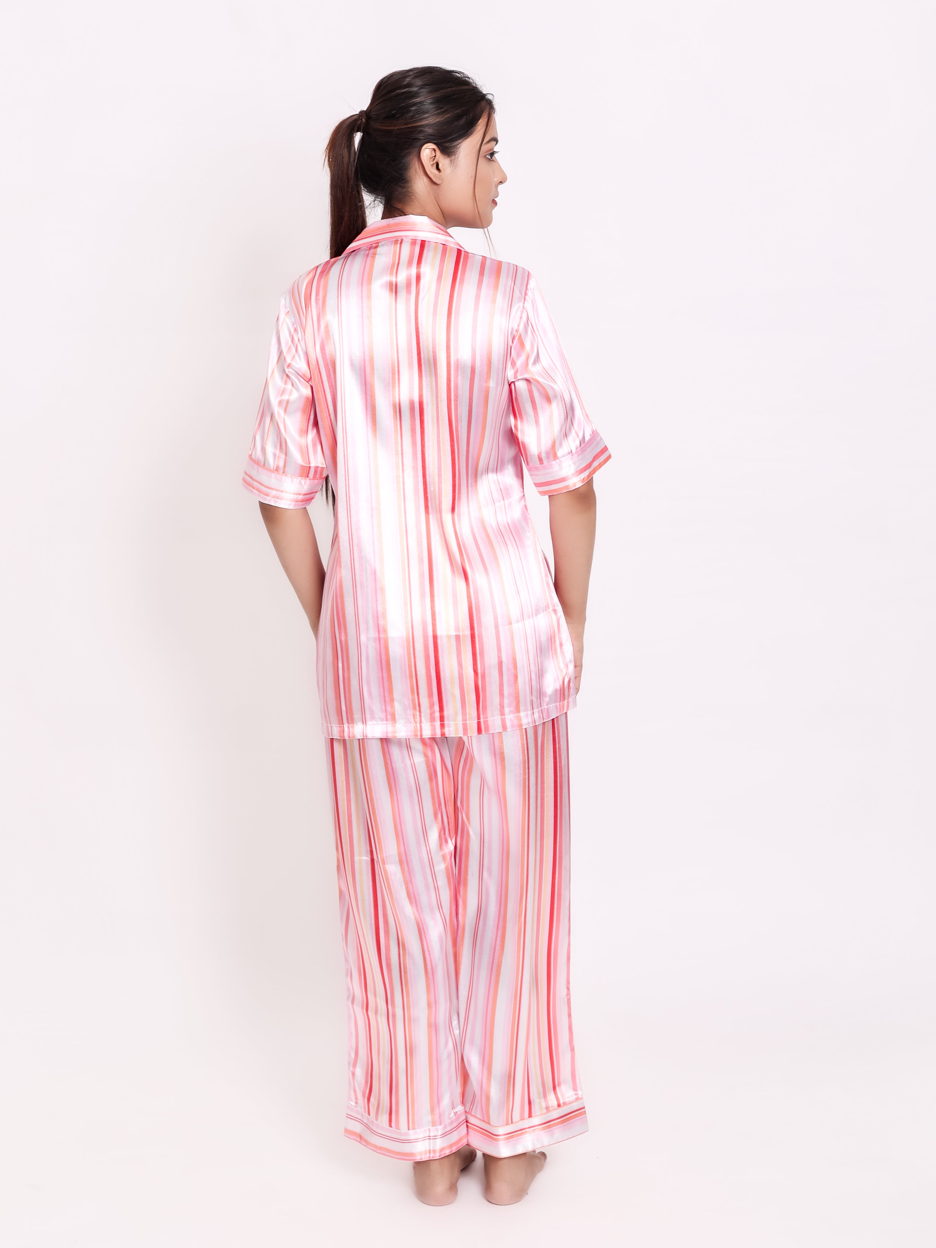 Barcode Satin Night Suit