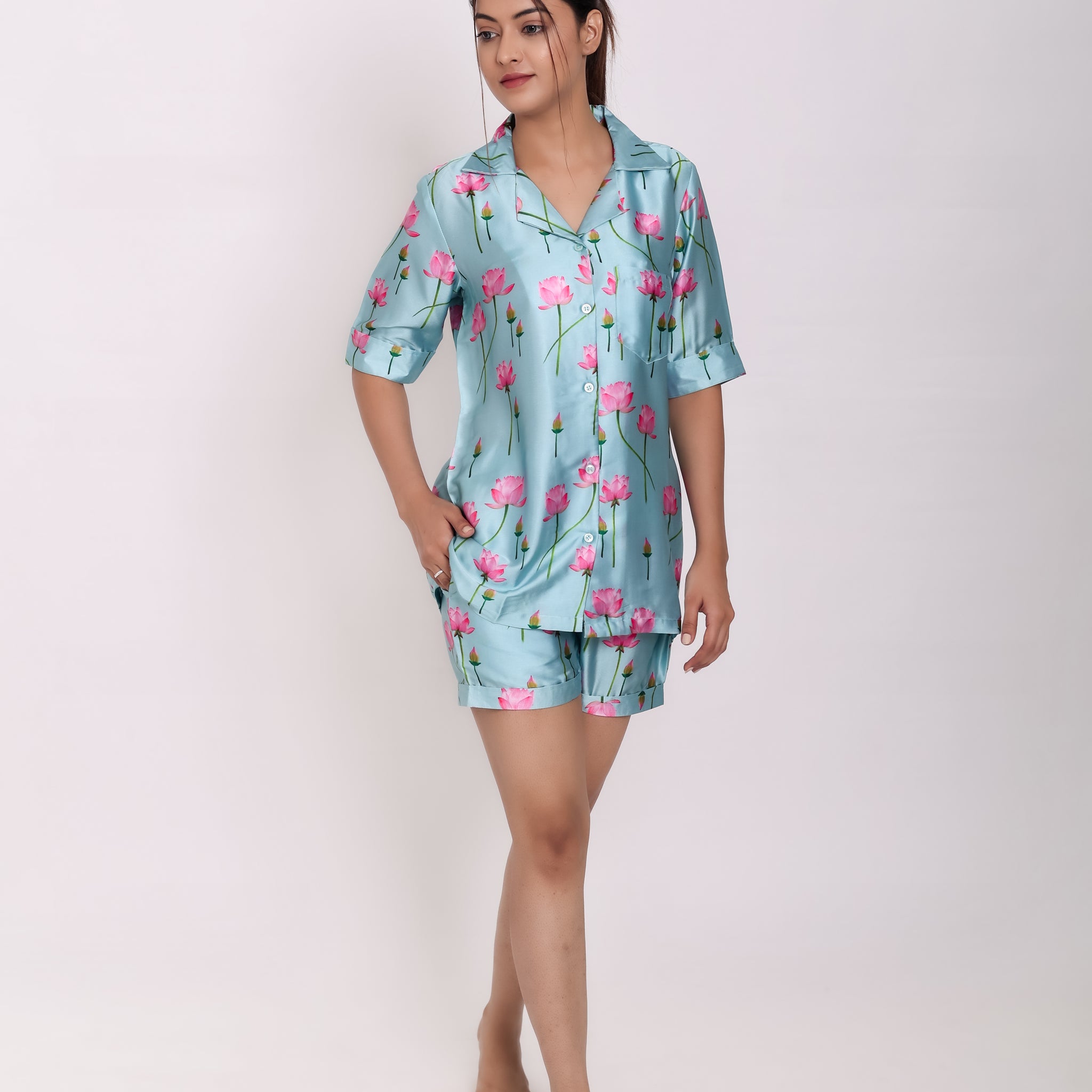 Boho Satin Short Set