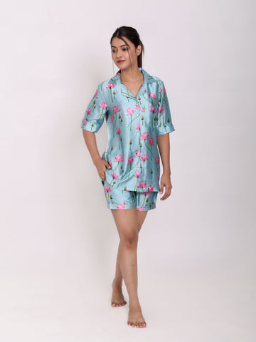 Boho Satin Short Set