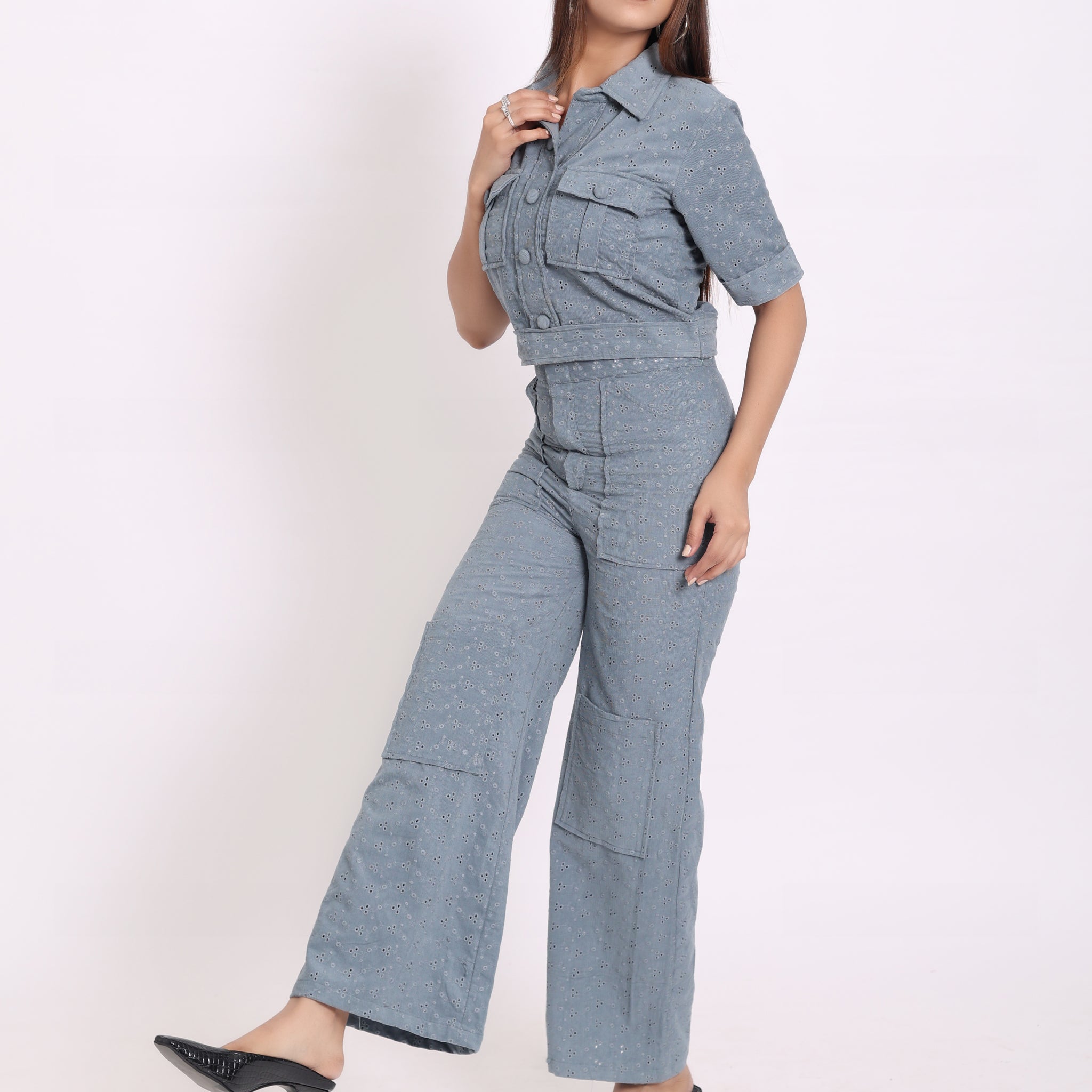 Stone Chikan Co-Ord Set