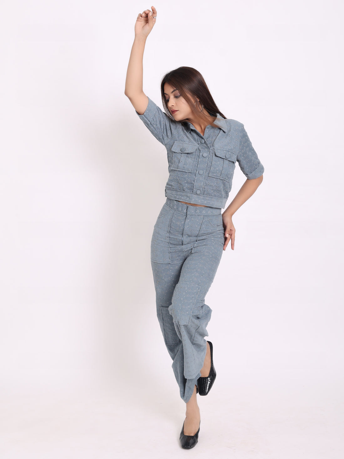 Stone Chikan Co-Ord Set