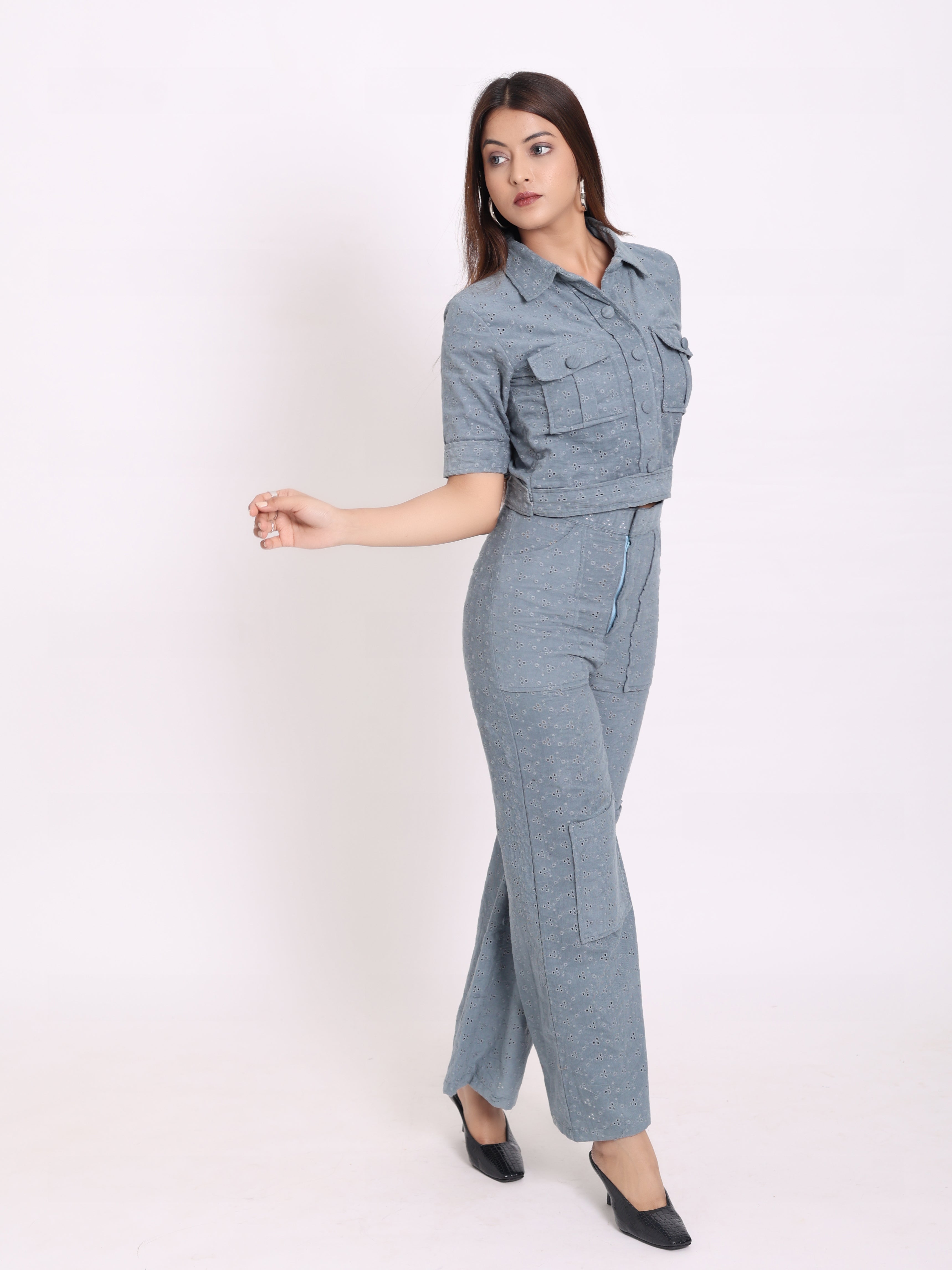 Stone Chikan Co-Ord Set