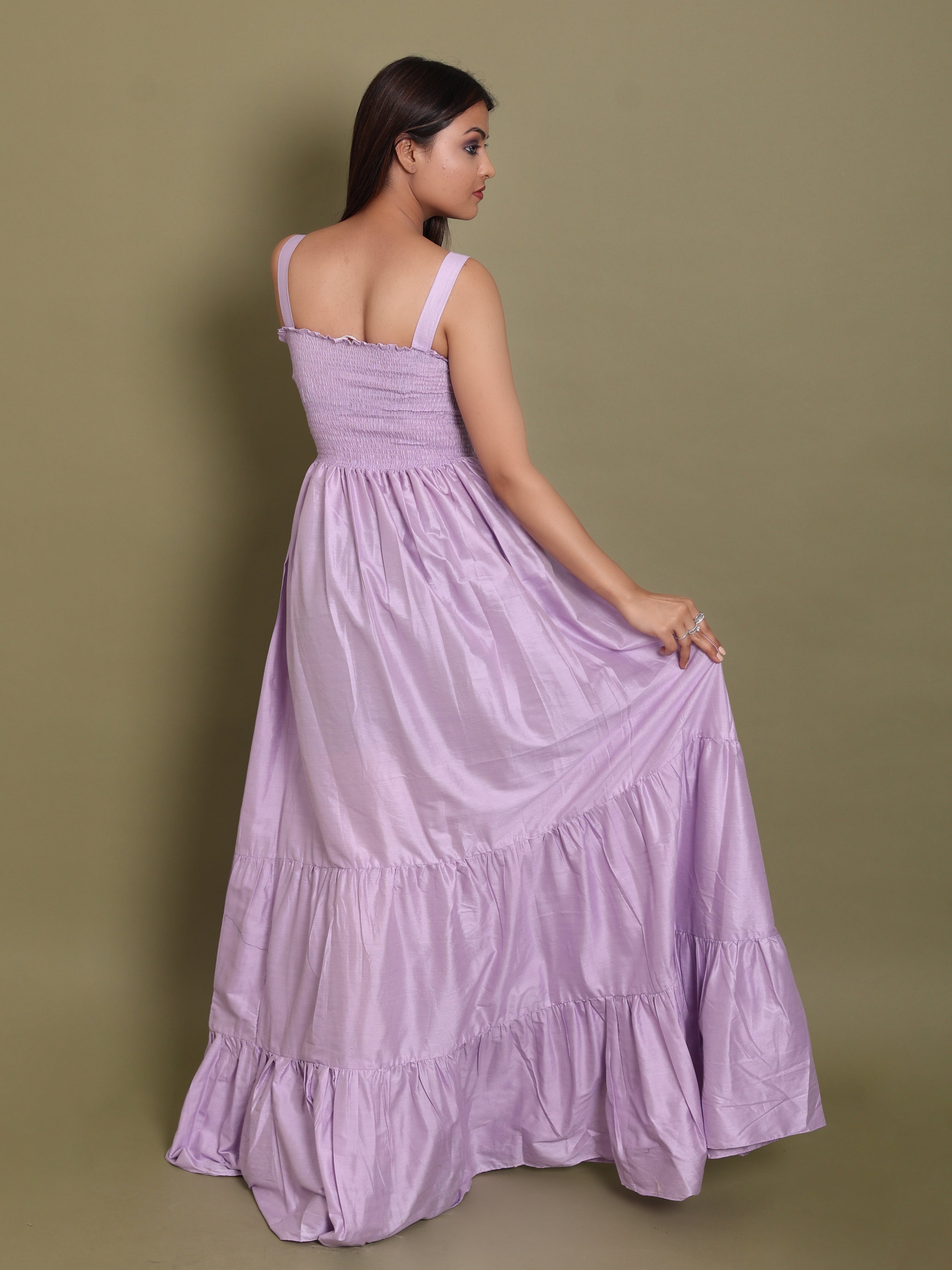 Lilac Side slit dress