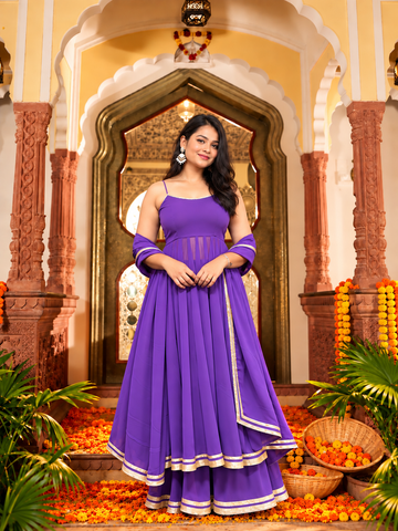 Rajkumari Purple Flare Set