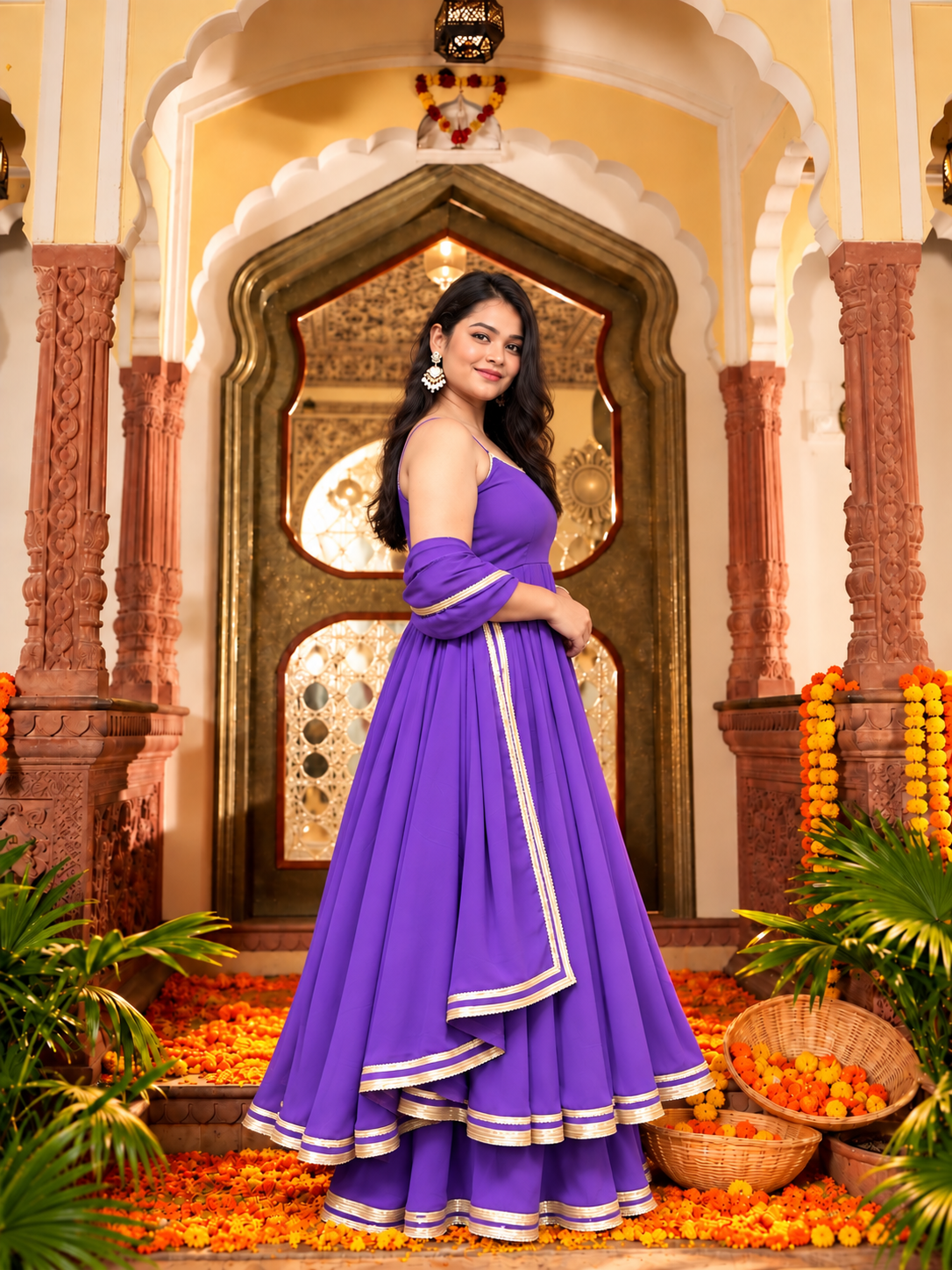 Rajkumari Purple Flare Set