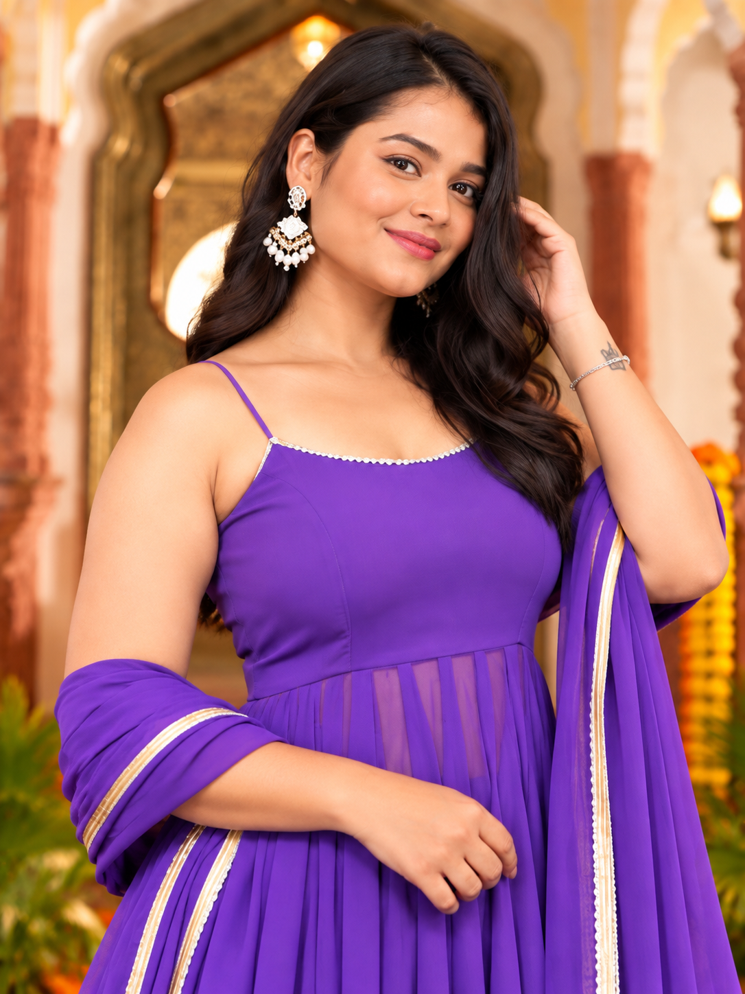 Rajkumari Purple Flare Set