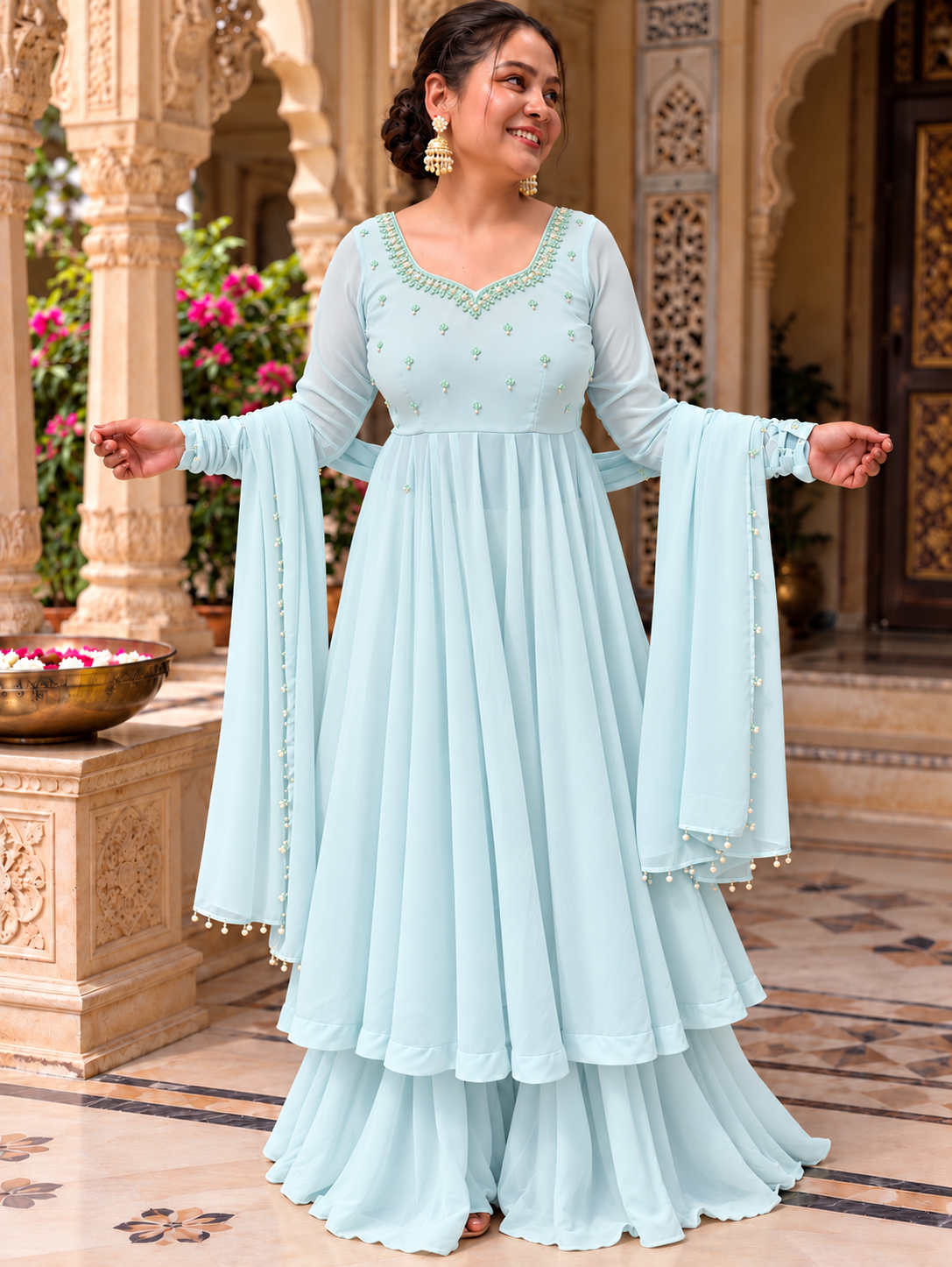 Aarohi Pearl Work Anarkali Set