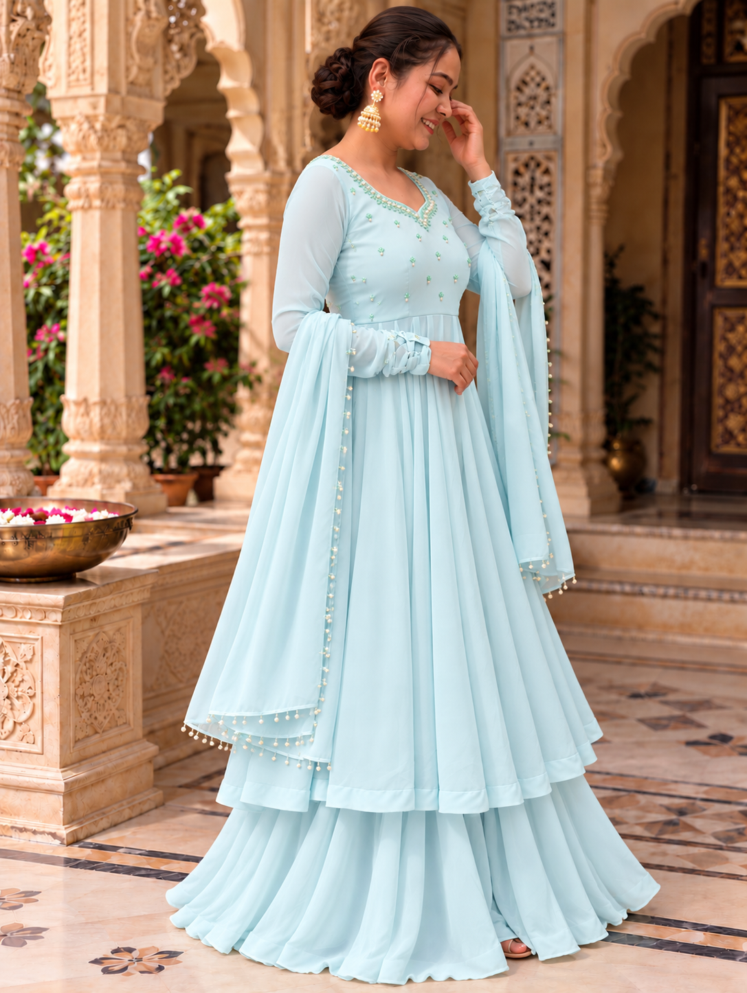 Aarohi Pearl Work Anarkali Set