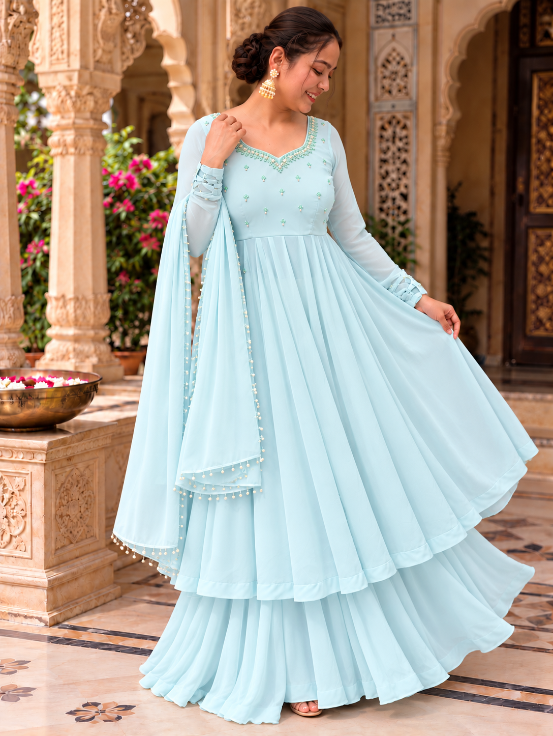 Aarohi Pearl Work Anarkali Set