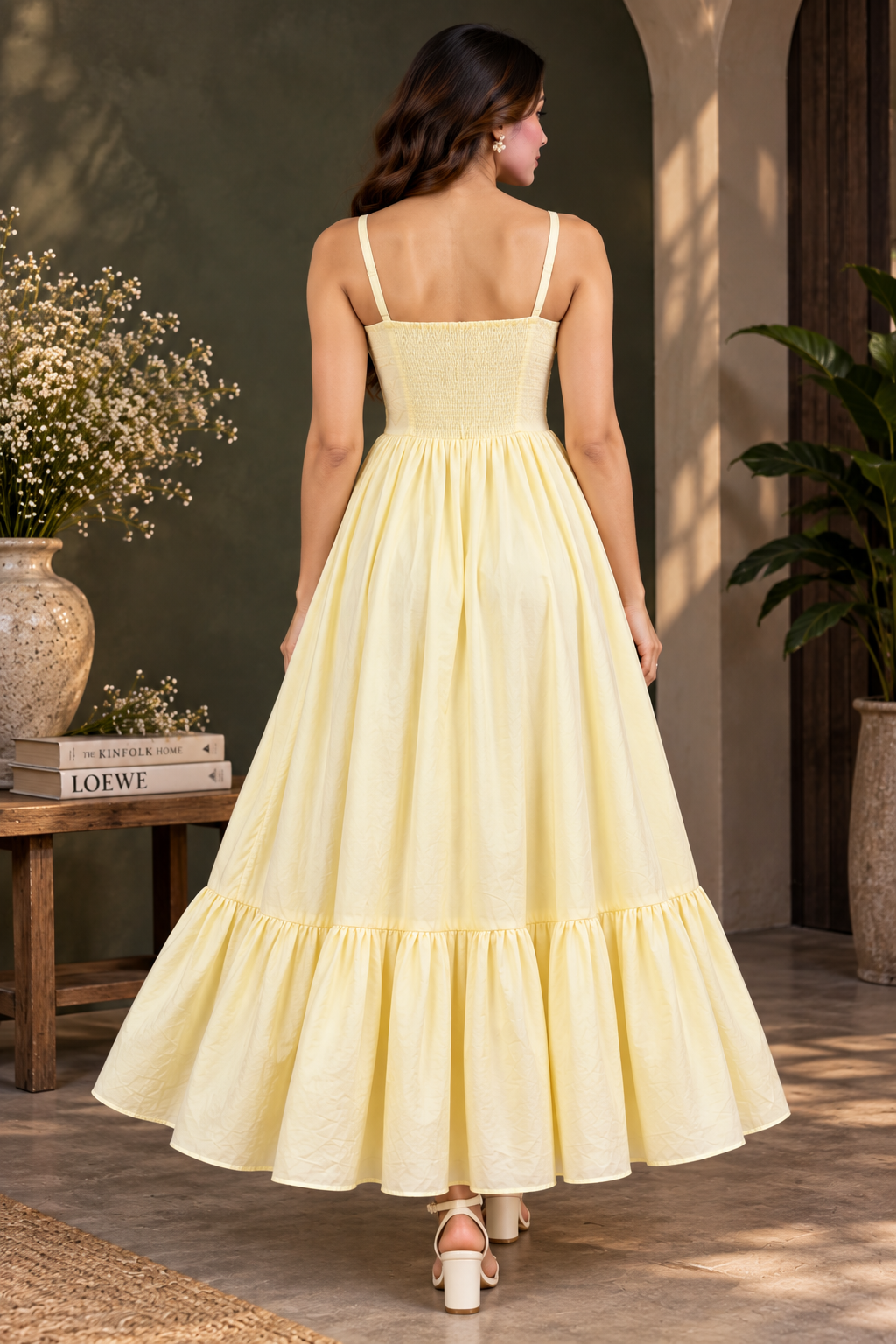 Butter Yellow Flared Cotton Drees