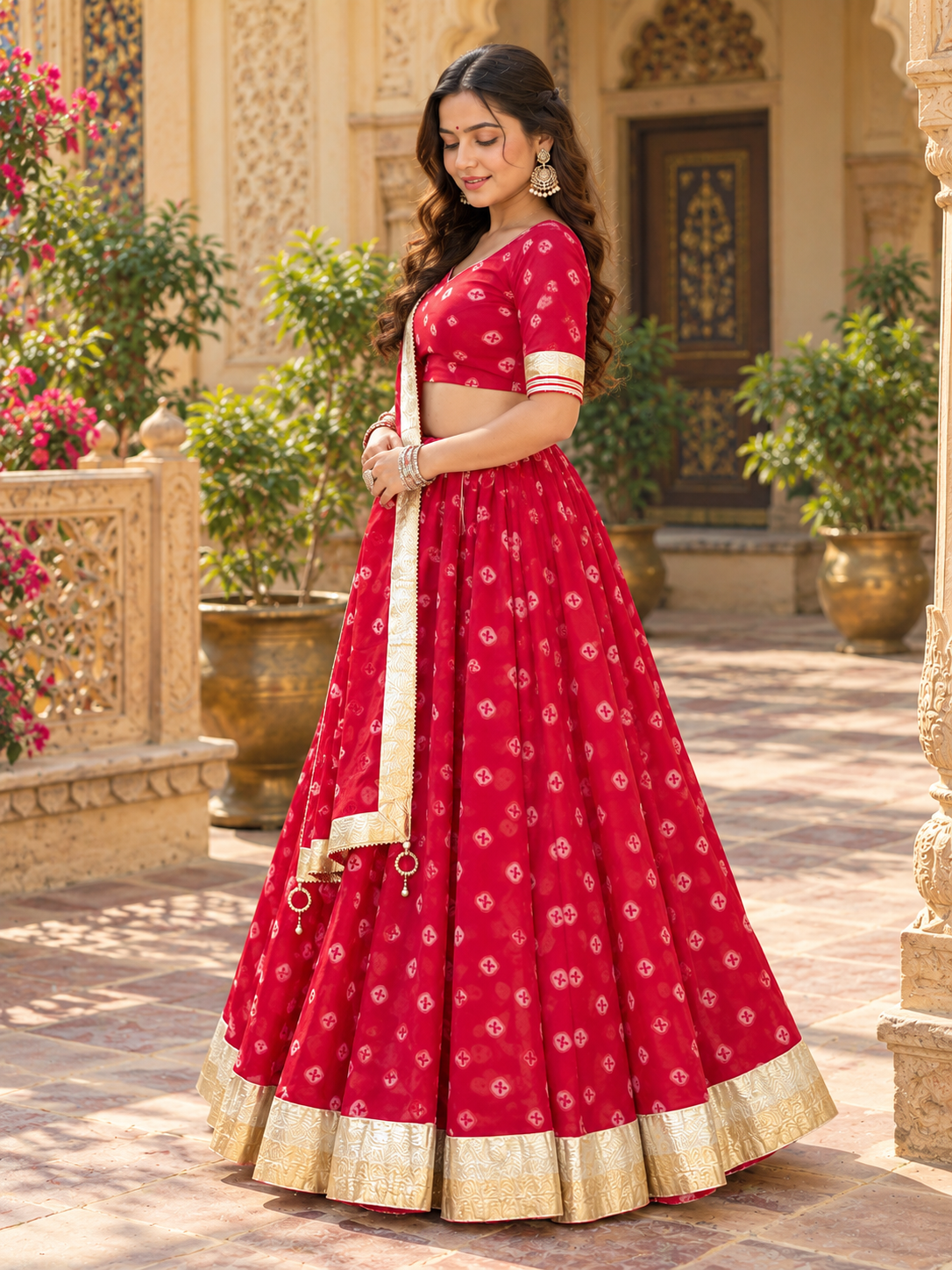 Royal Bandhani Heritage Lehenga Set