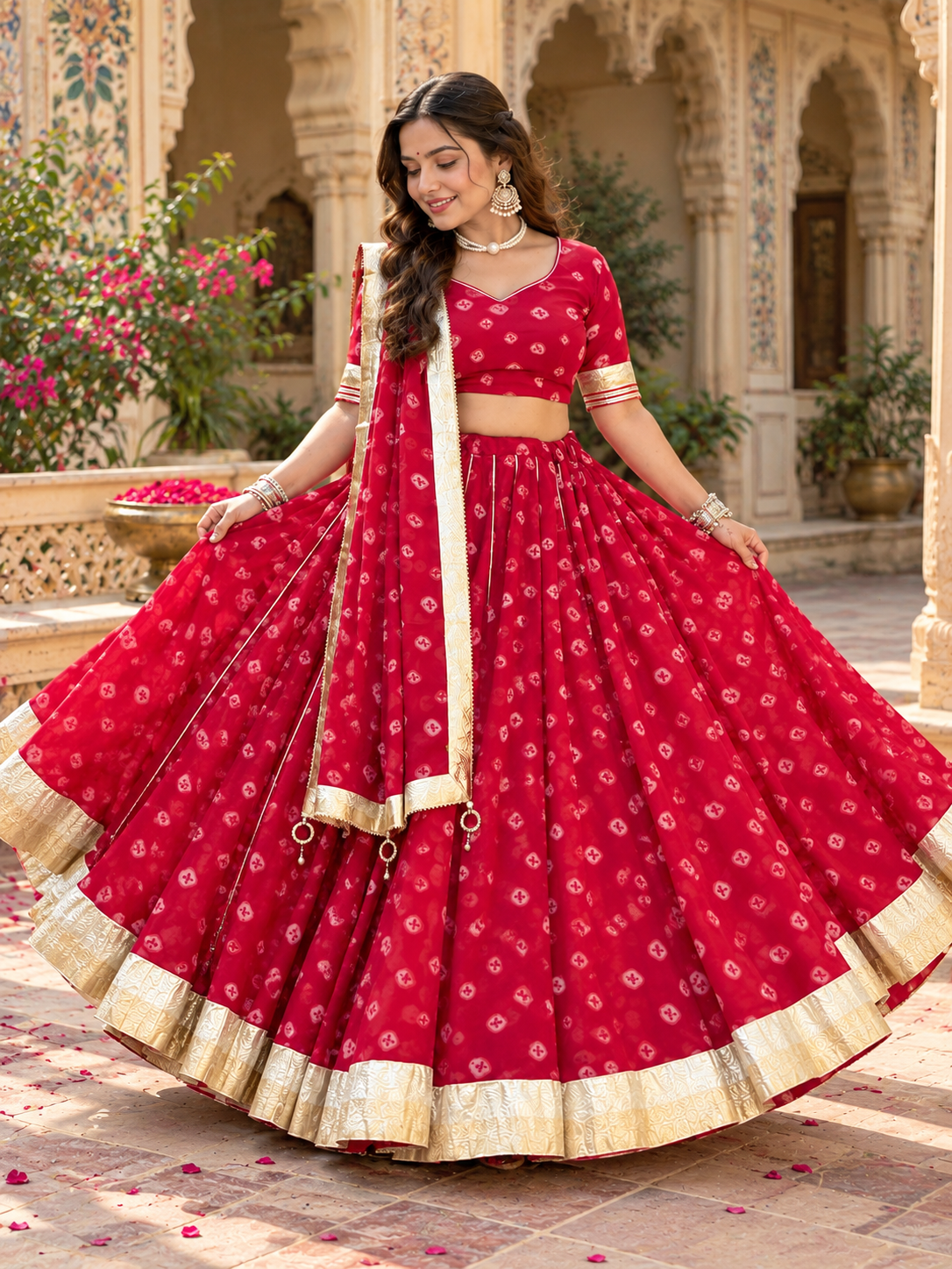 Royal Bandhani Heritage Lehenga Set