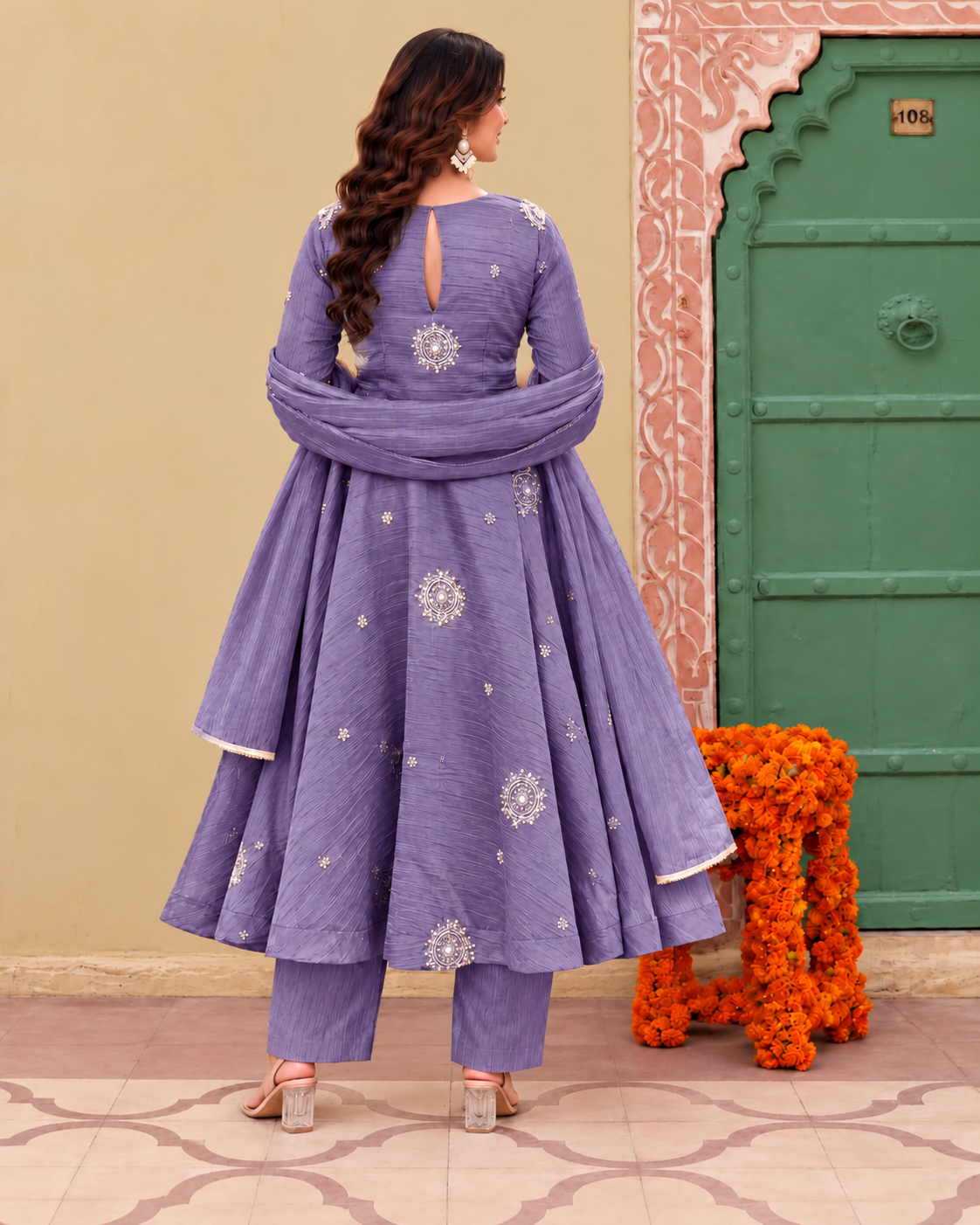 Lavender Royal Grace Anarkali Set