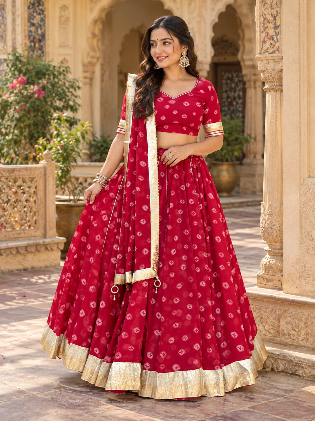Royal Bandhani Heritage Lehenga Set