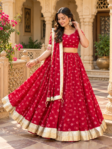 Royal Bandhani Heritage Lehenga Set