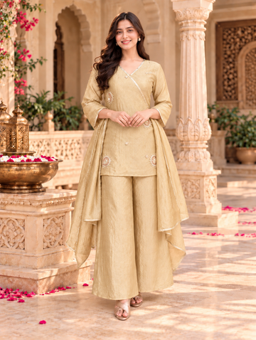 Champagne Gold Embroidered Set