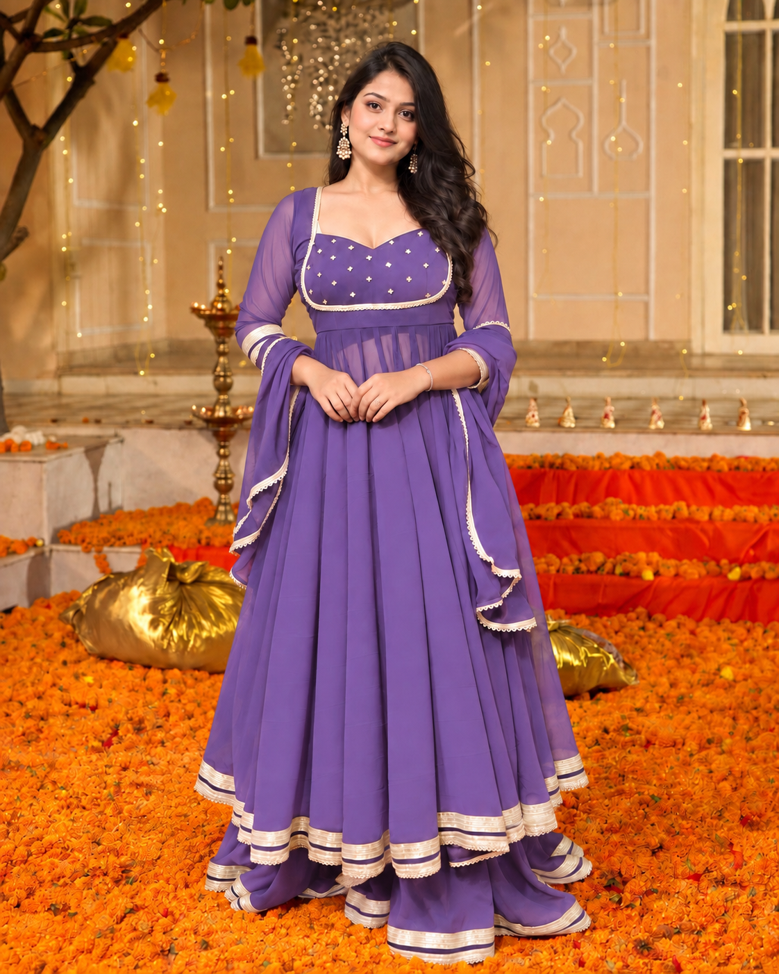 Meher Purpal Anarkali Set