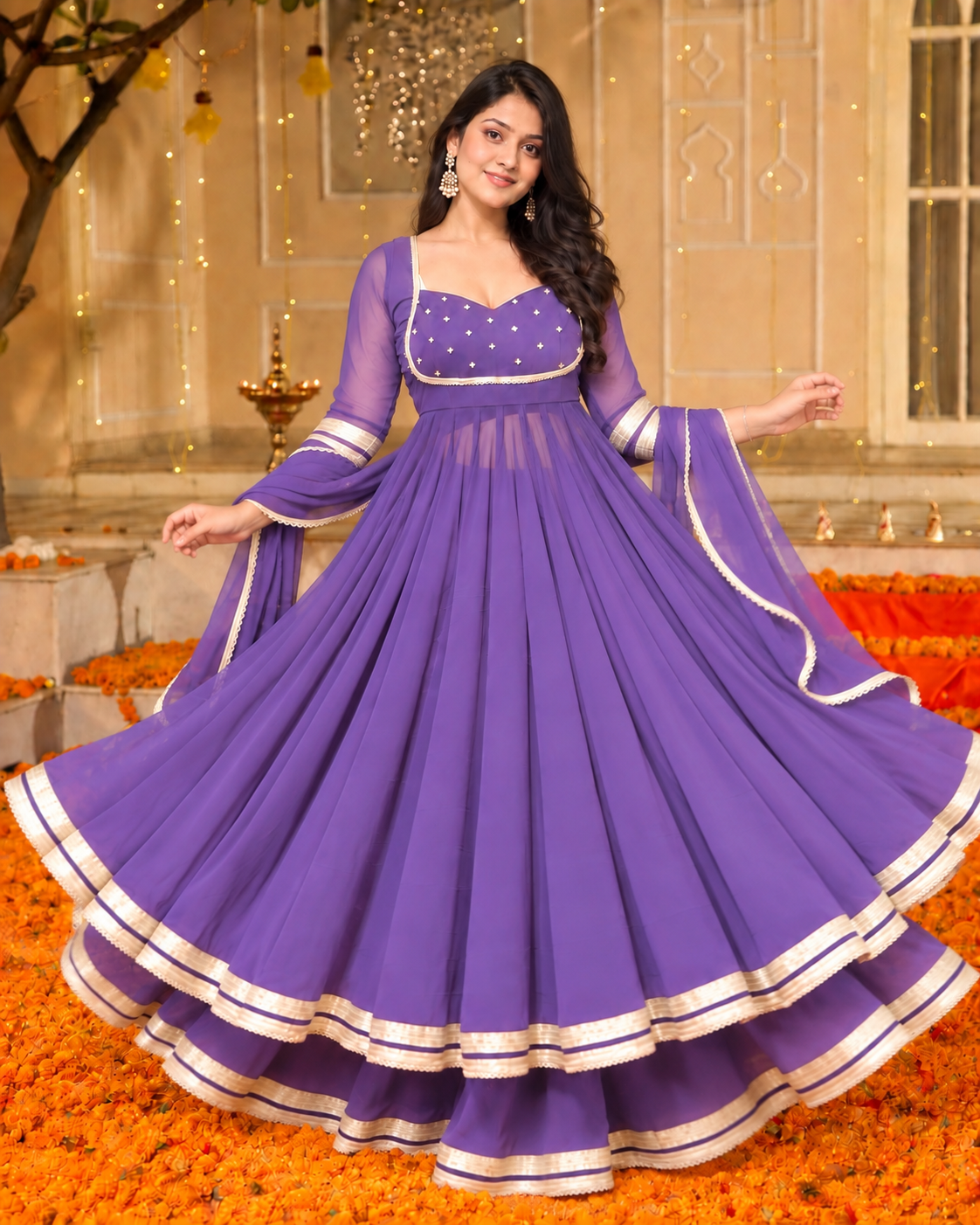 Meher Purpal Anarkali Set