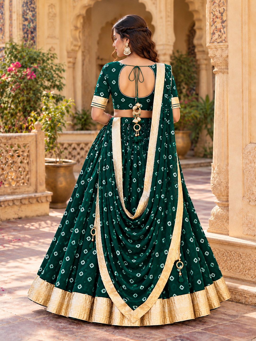 Heritage Green Lehenga Set