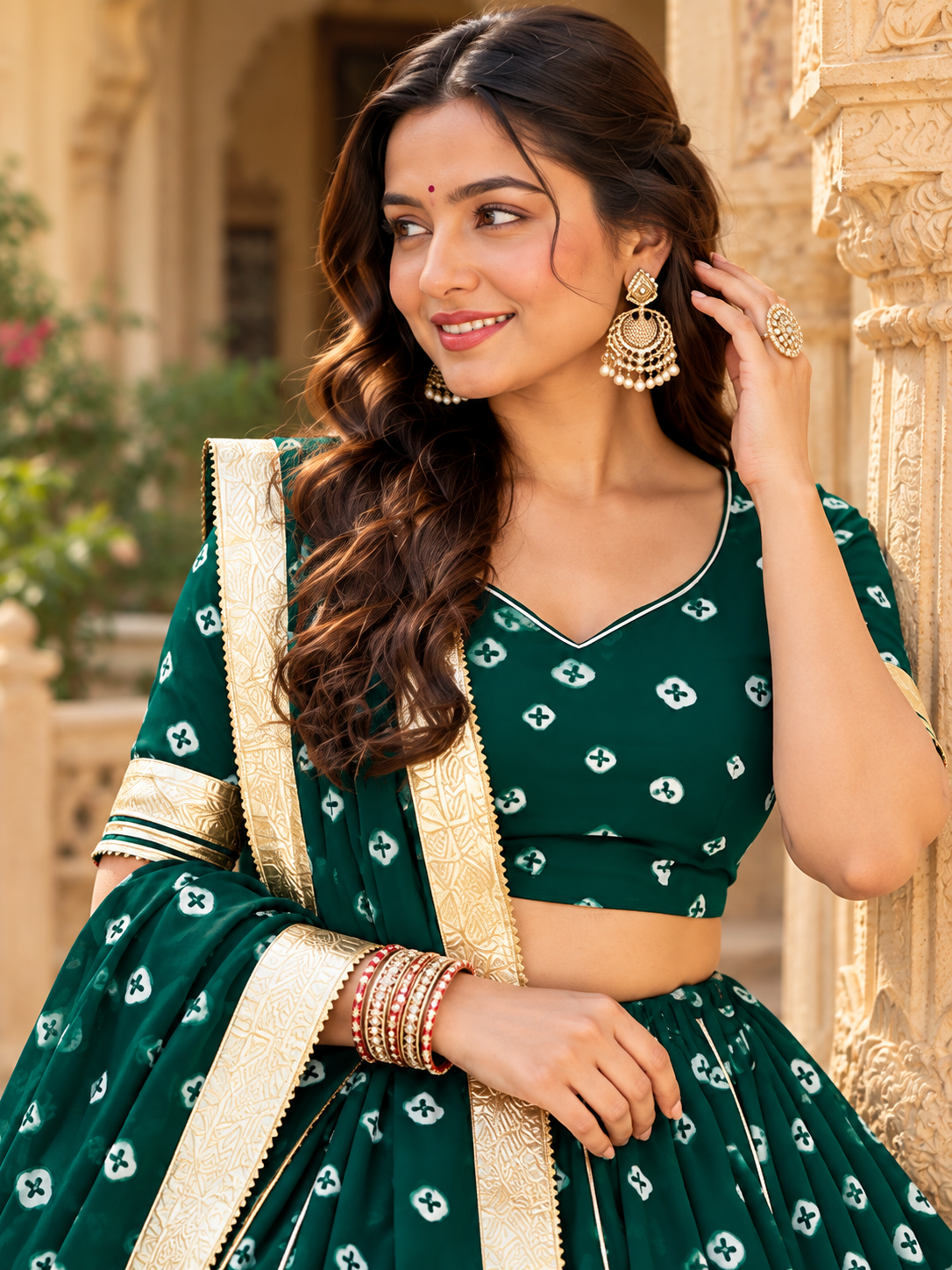 Heritage Green Lehenga Set