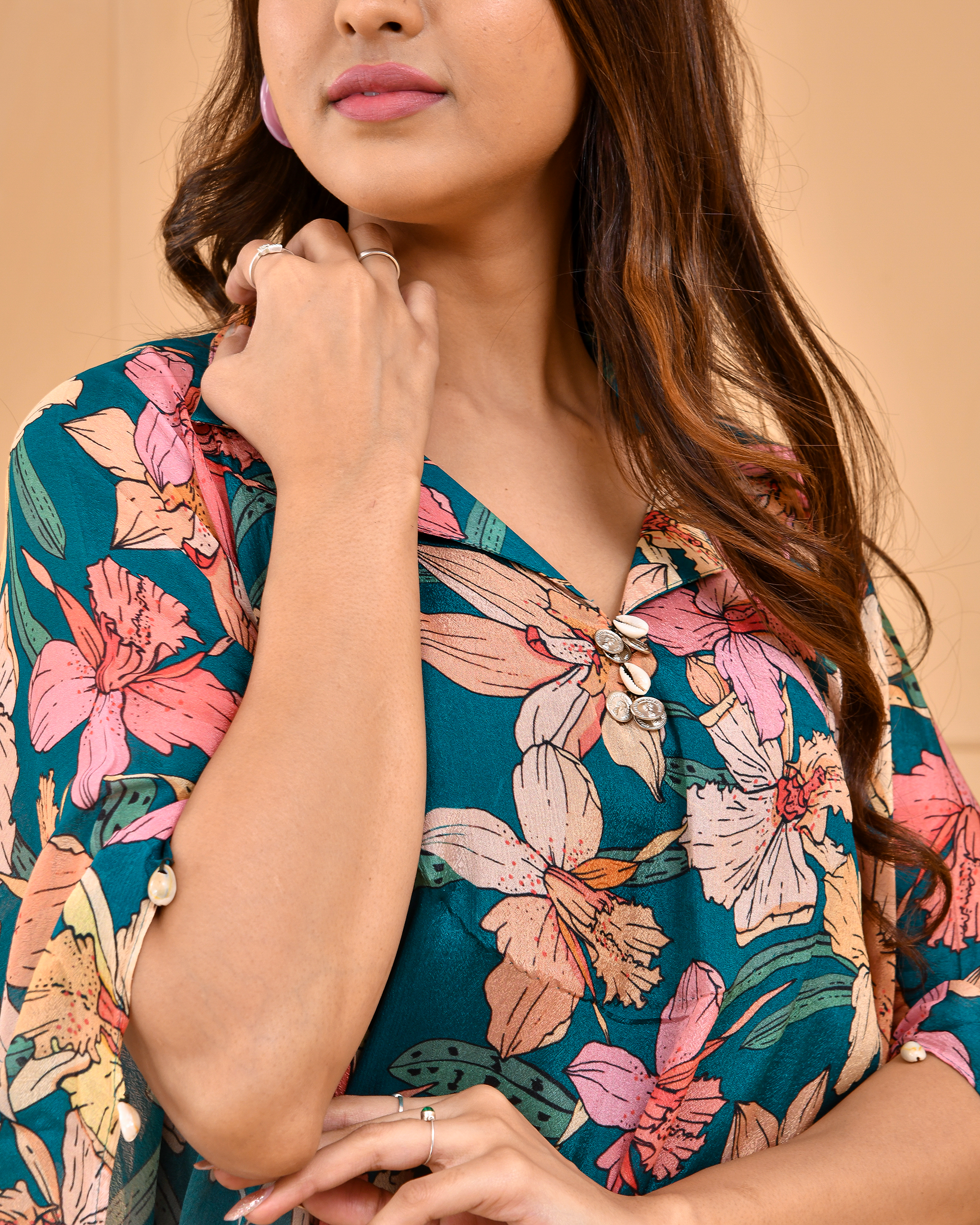 Aqua Bloom Kaftan