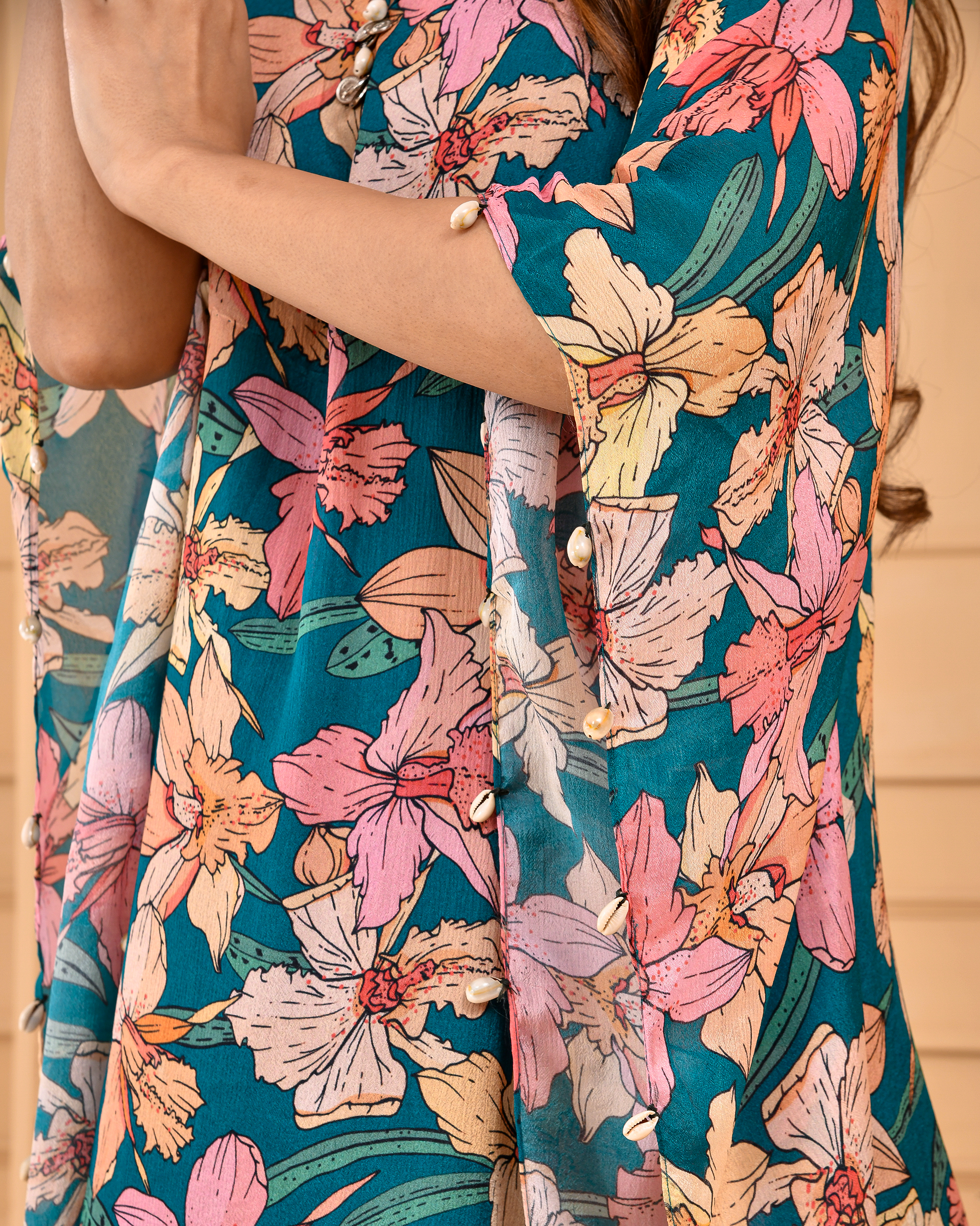 Aqua Bloom Kaftan