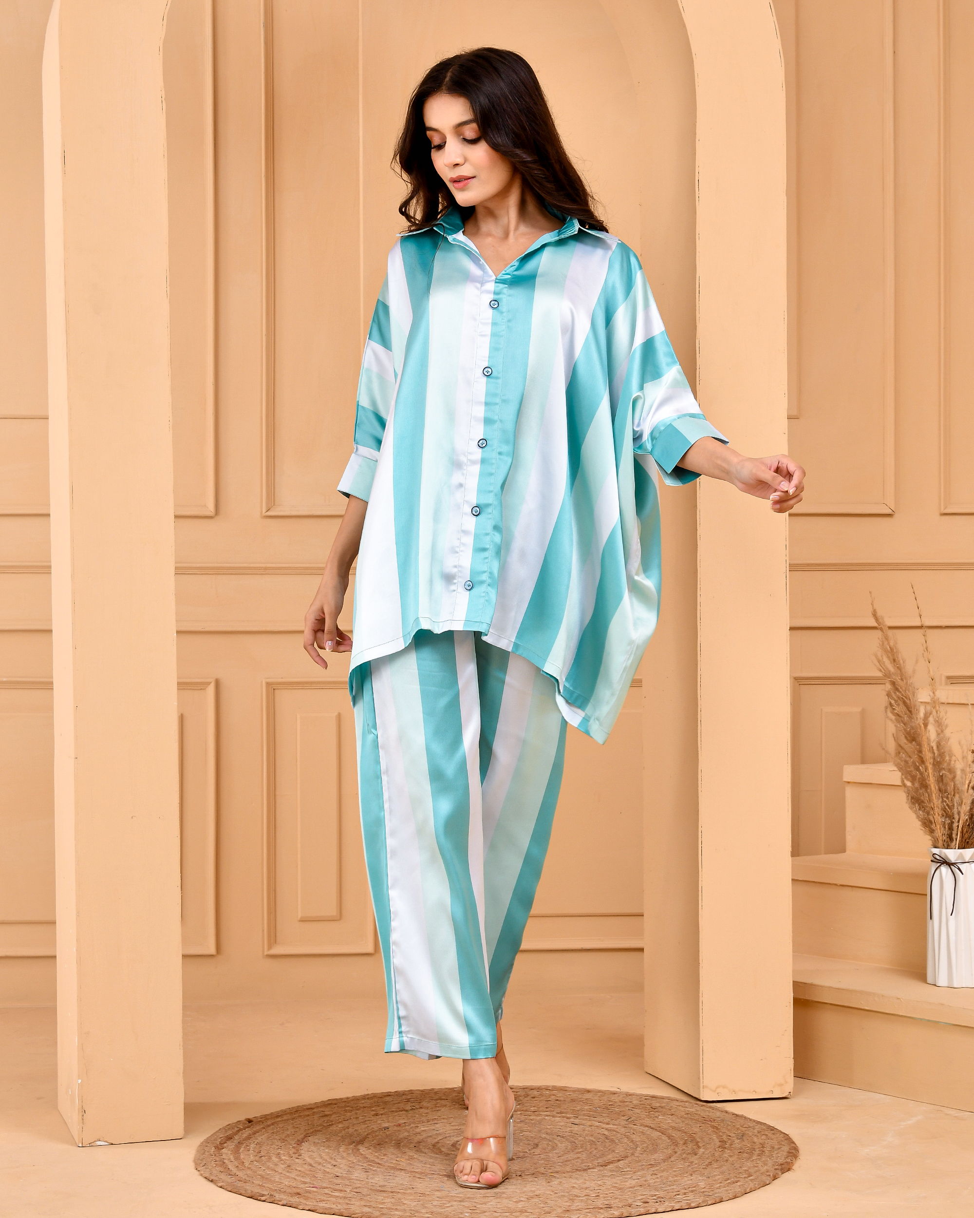 Striped Satin Co-ord Set