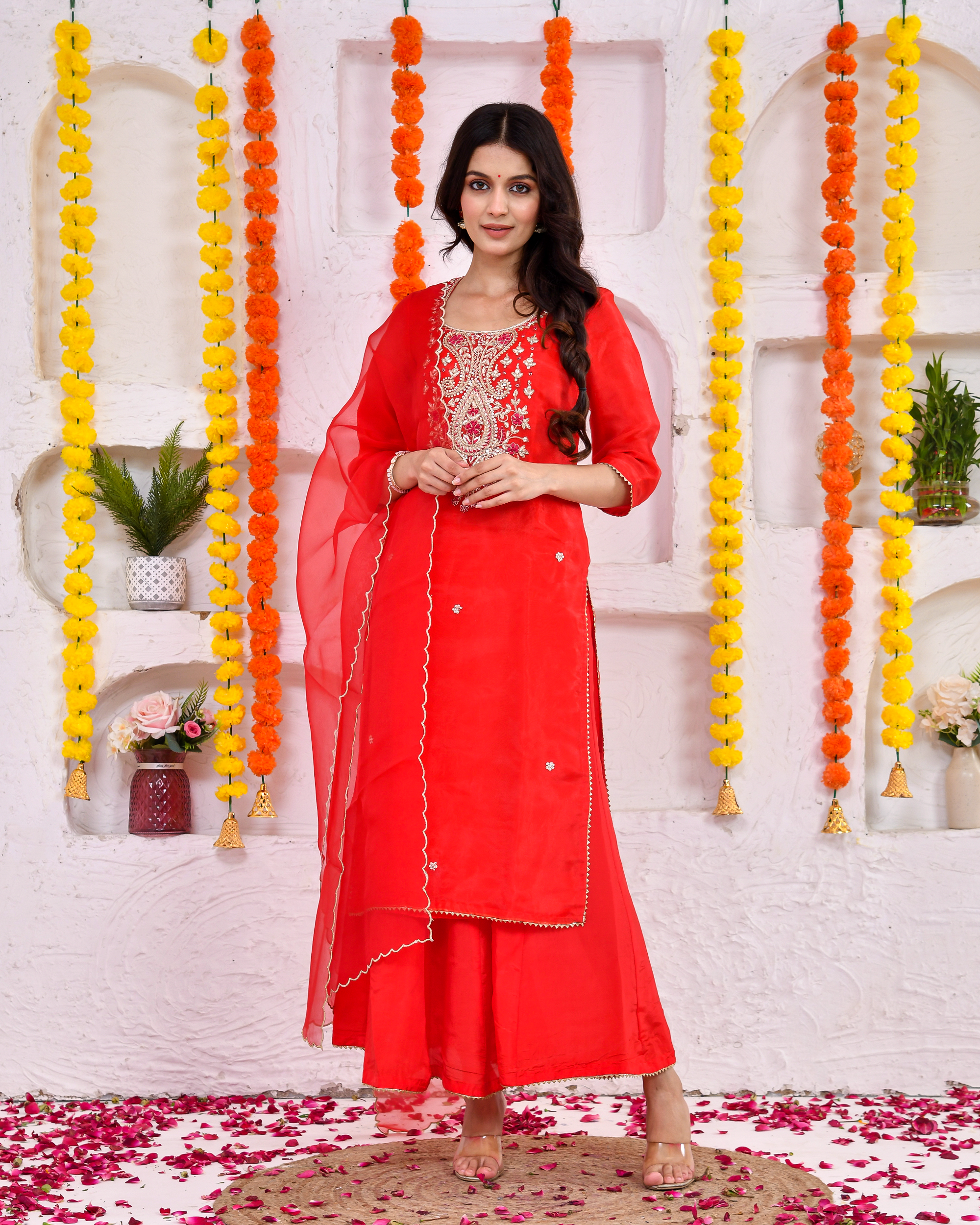 Kumkum Silk Sharara Set With Duppta