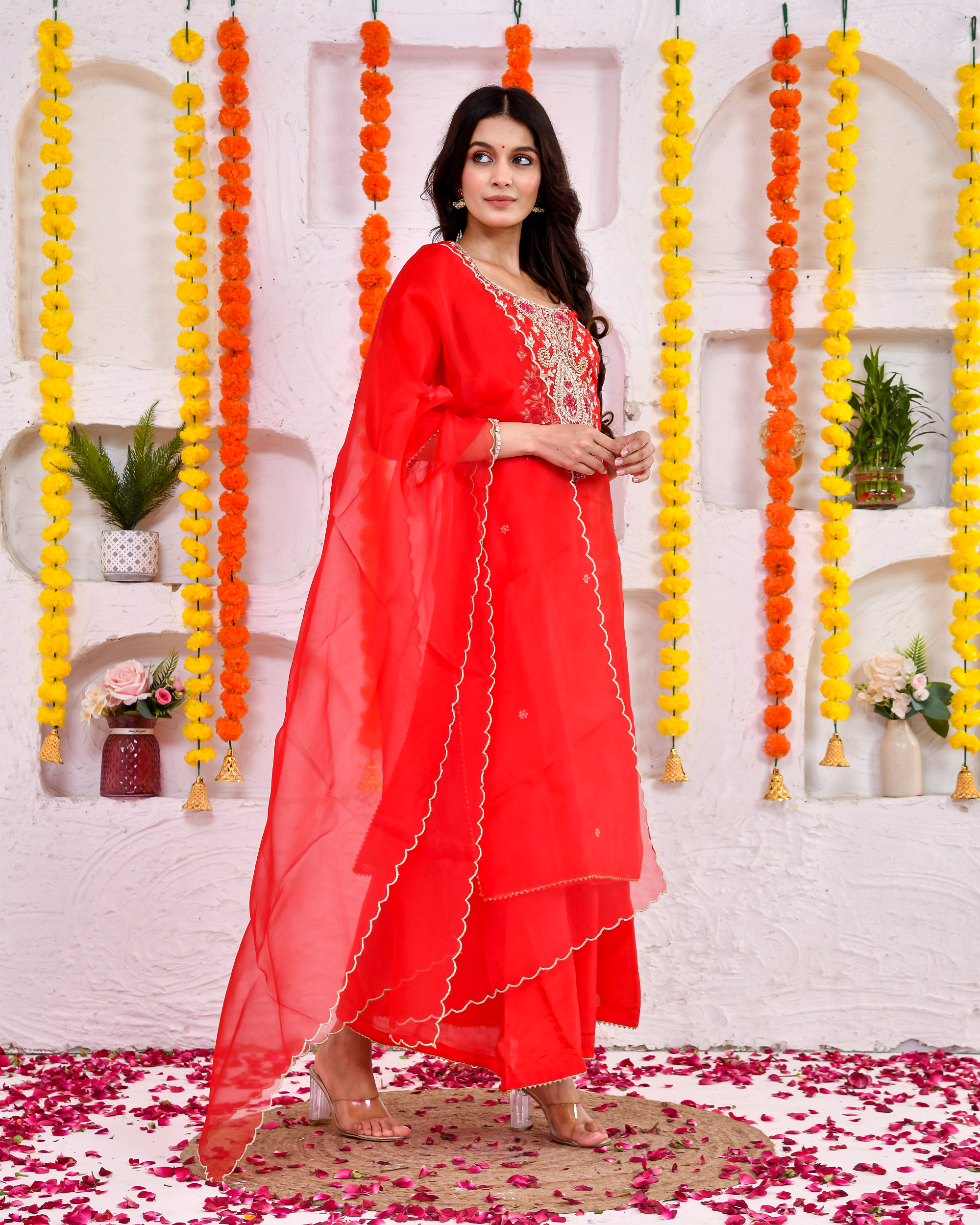 Kumkum Silk Sharara Set With Duppta