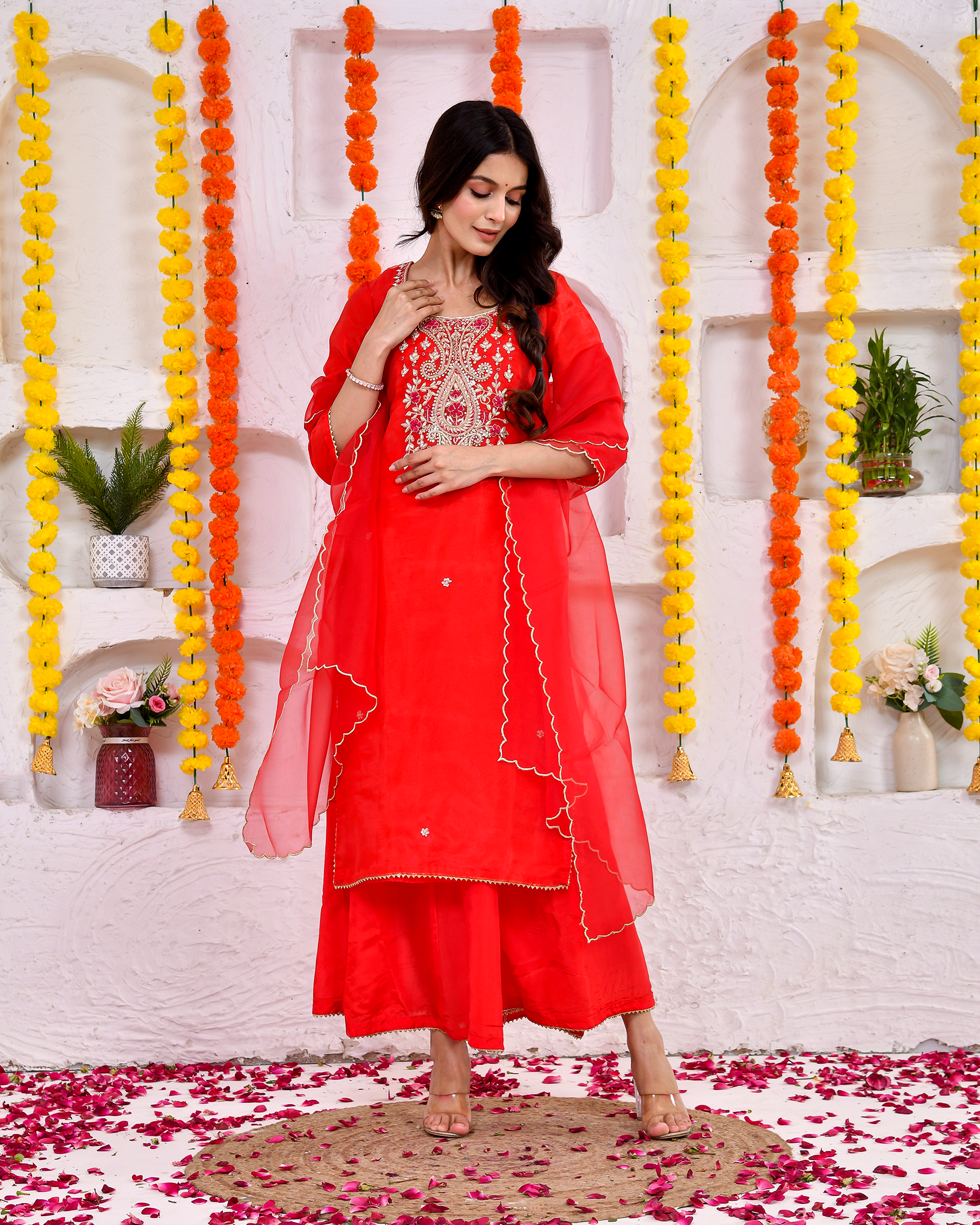 Kumkum Silk Sharara Set With Duppta