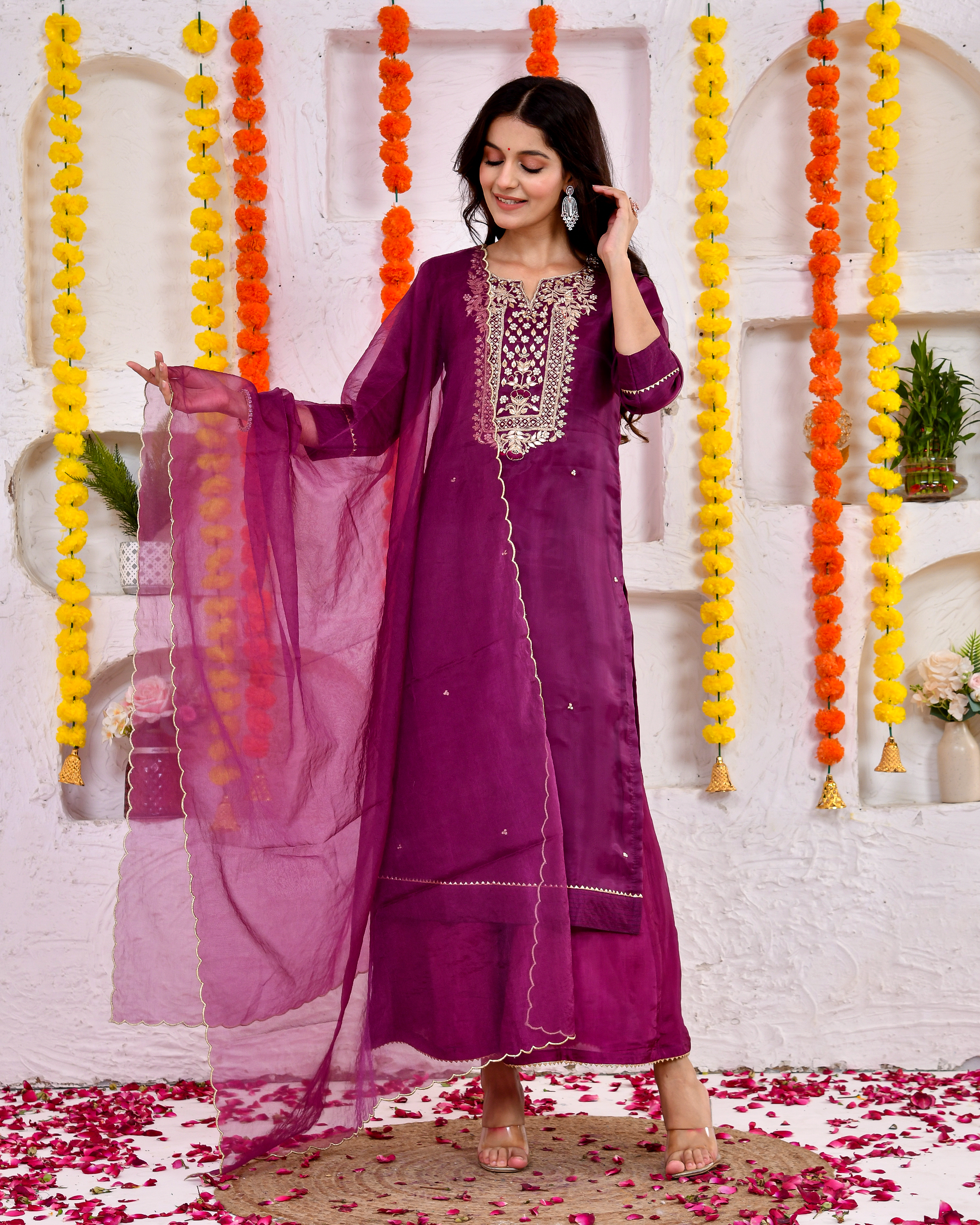Fairy tale silk Sharara set with Duppta