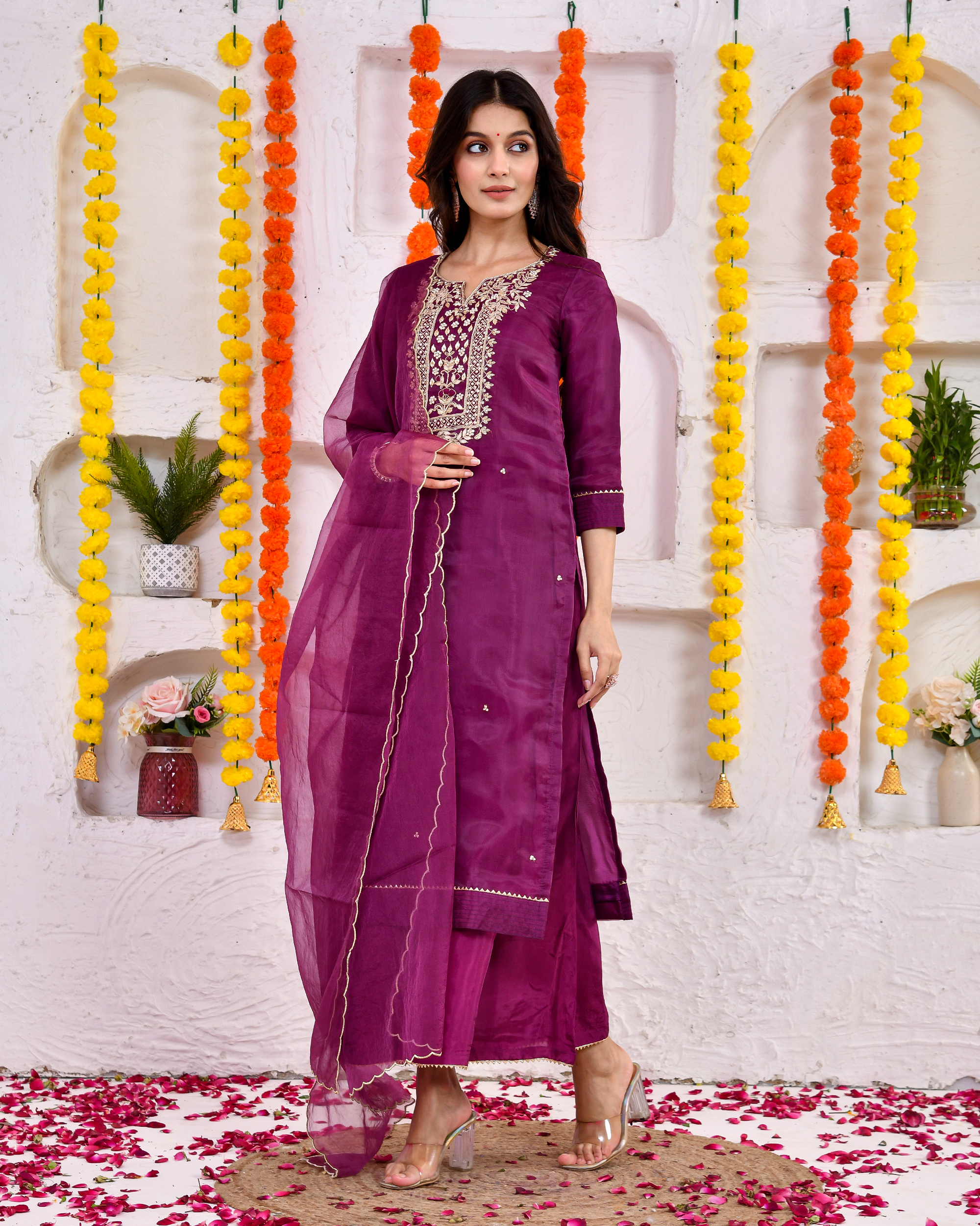 Fairy tale silk Sharara set with Duppta