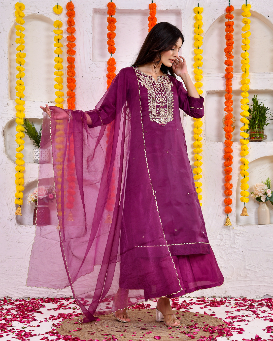 Fairy tale silk Sharara set with Duppta