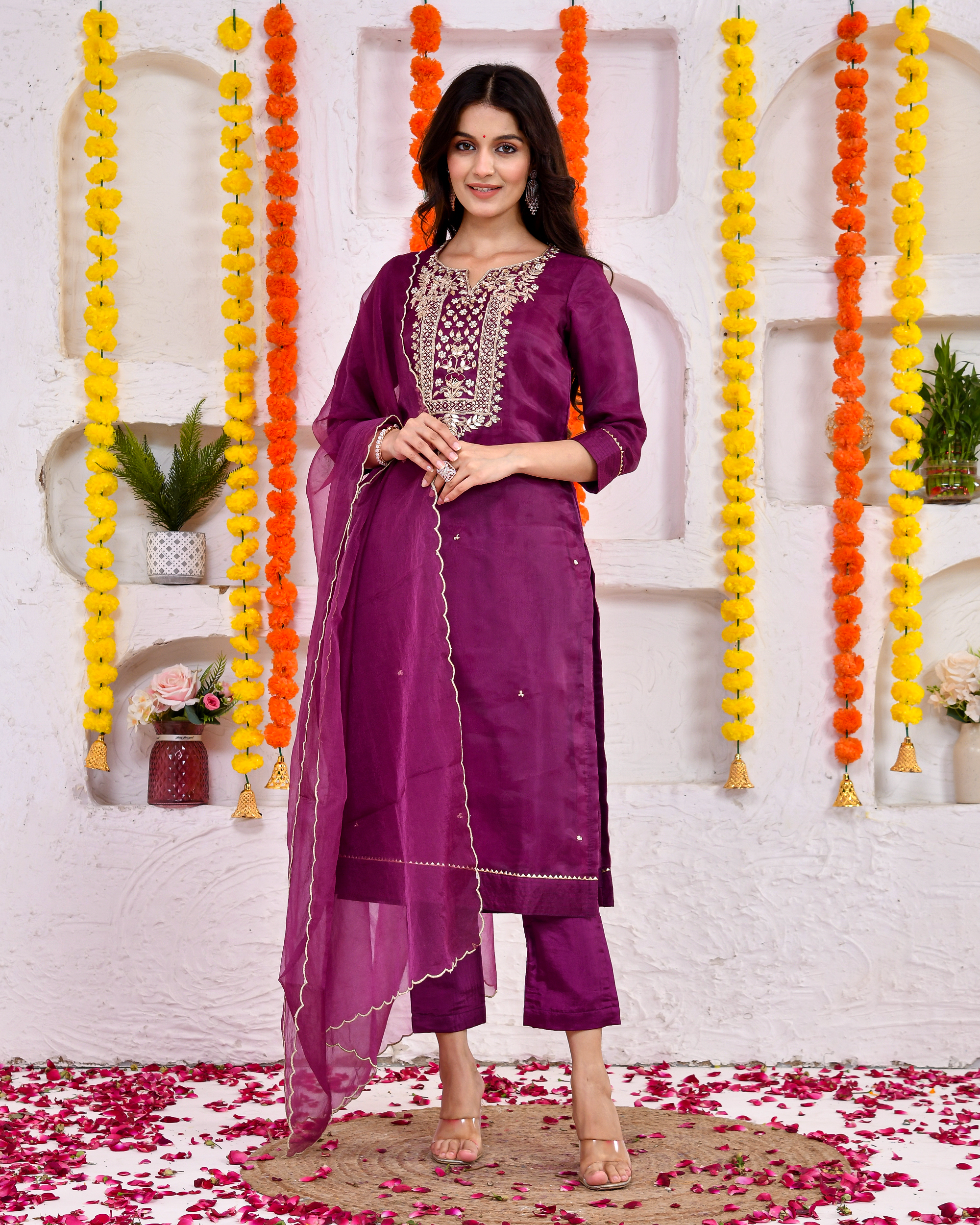Fairy tale silk suit set with Duppta