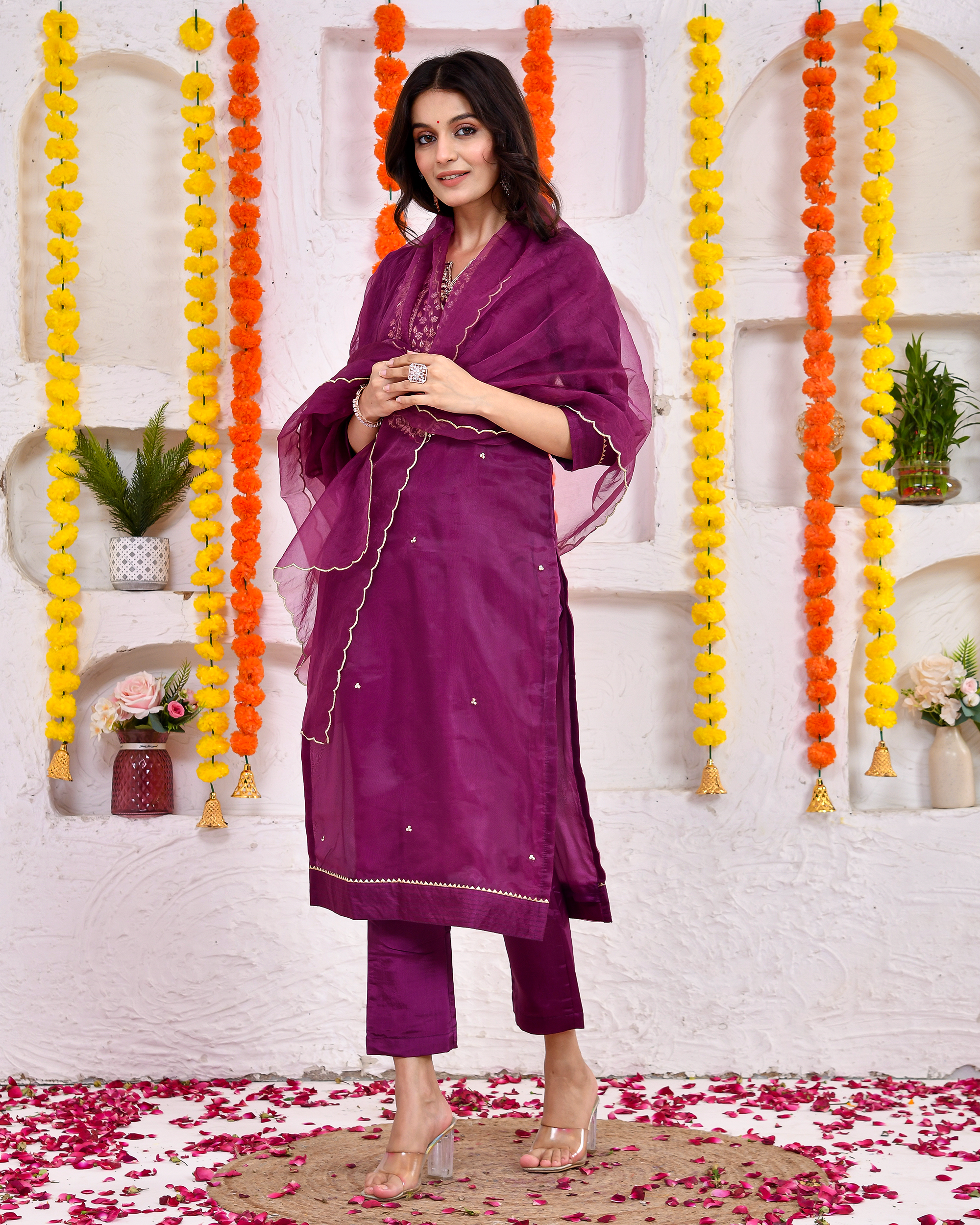 Fairy tale silk suit set with Duppta
