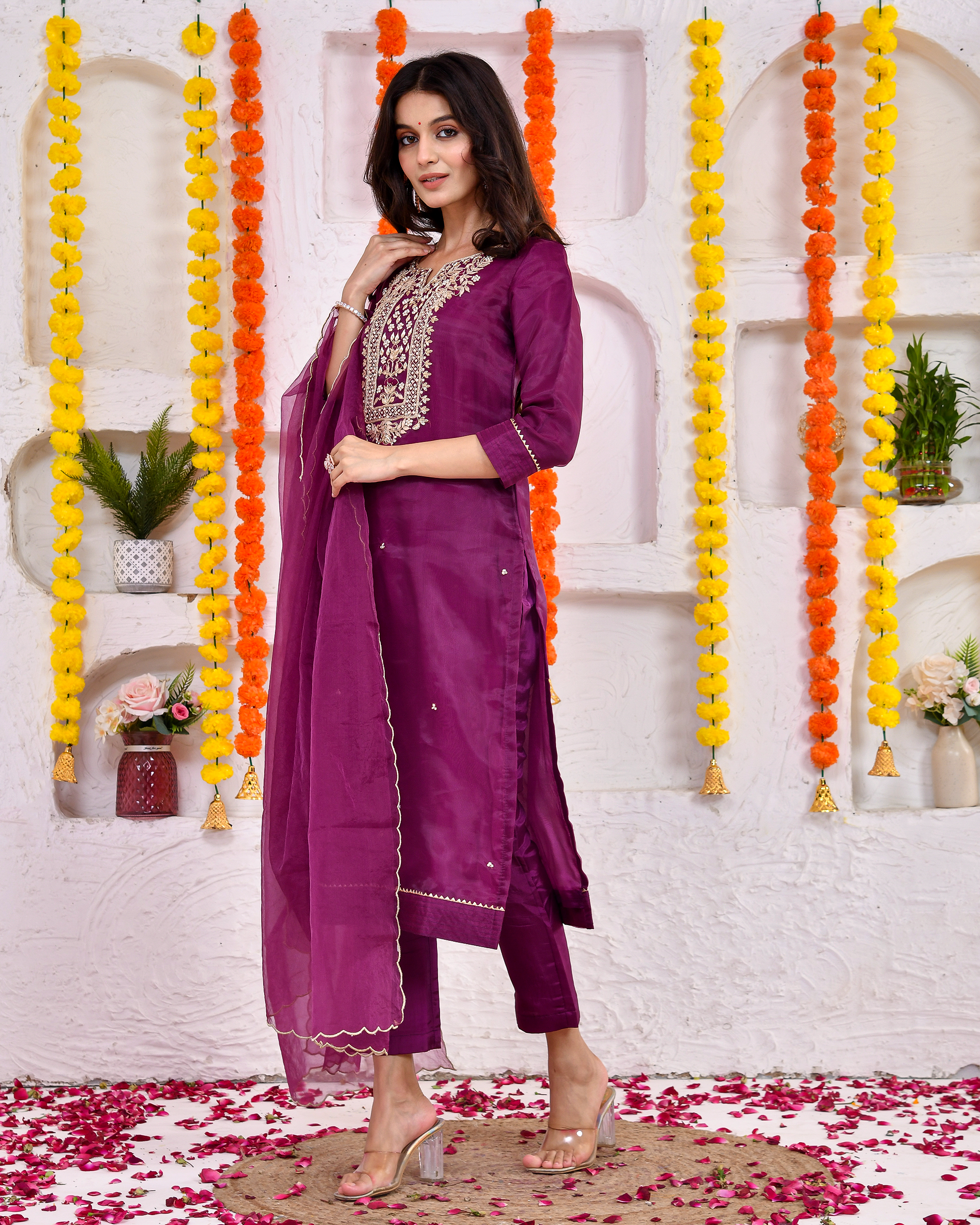 Fairy tale silk suit set with Duppta