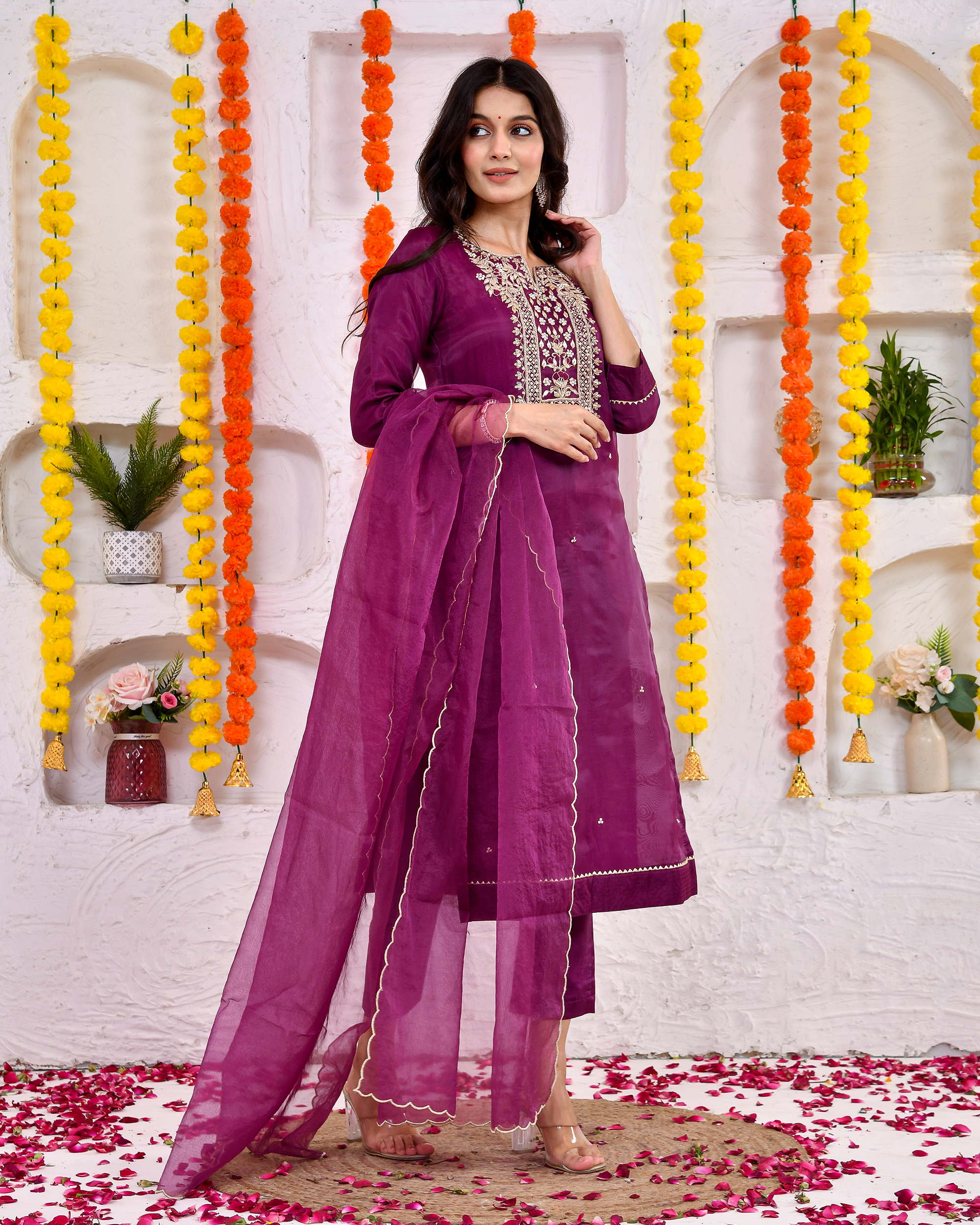 Fairy tale silk suit set with Duppta